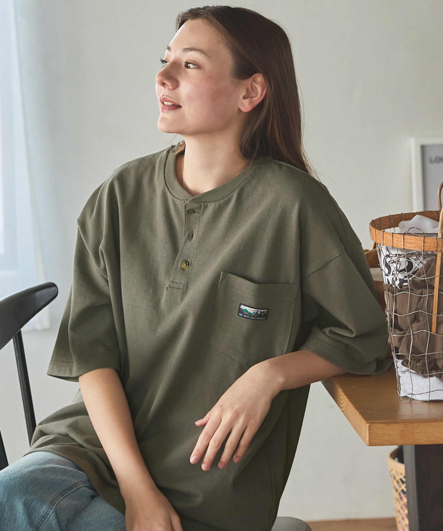 THE CRAFT CREW PRODUCTS / 抗菌防臭 重磅棉質 亨利領 短袖T恤