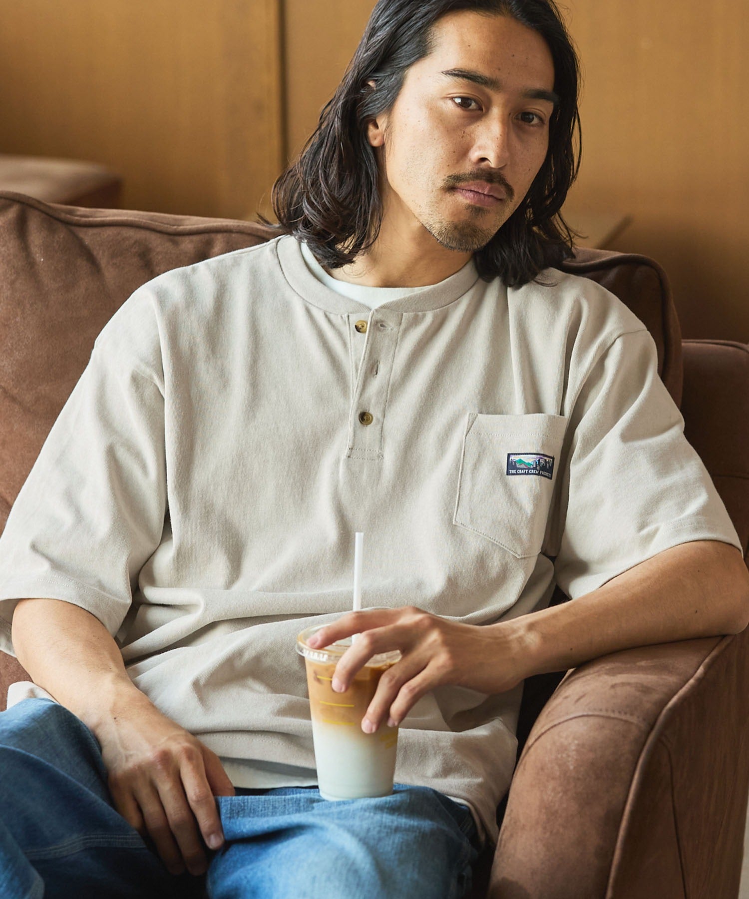 THE CRAFT CREW PRODUCTS / 抗菌防臭 重磅棉質 亨利領 短袖T恤