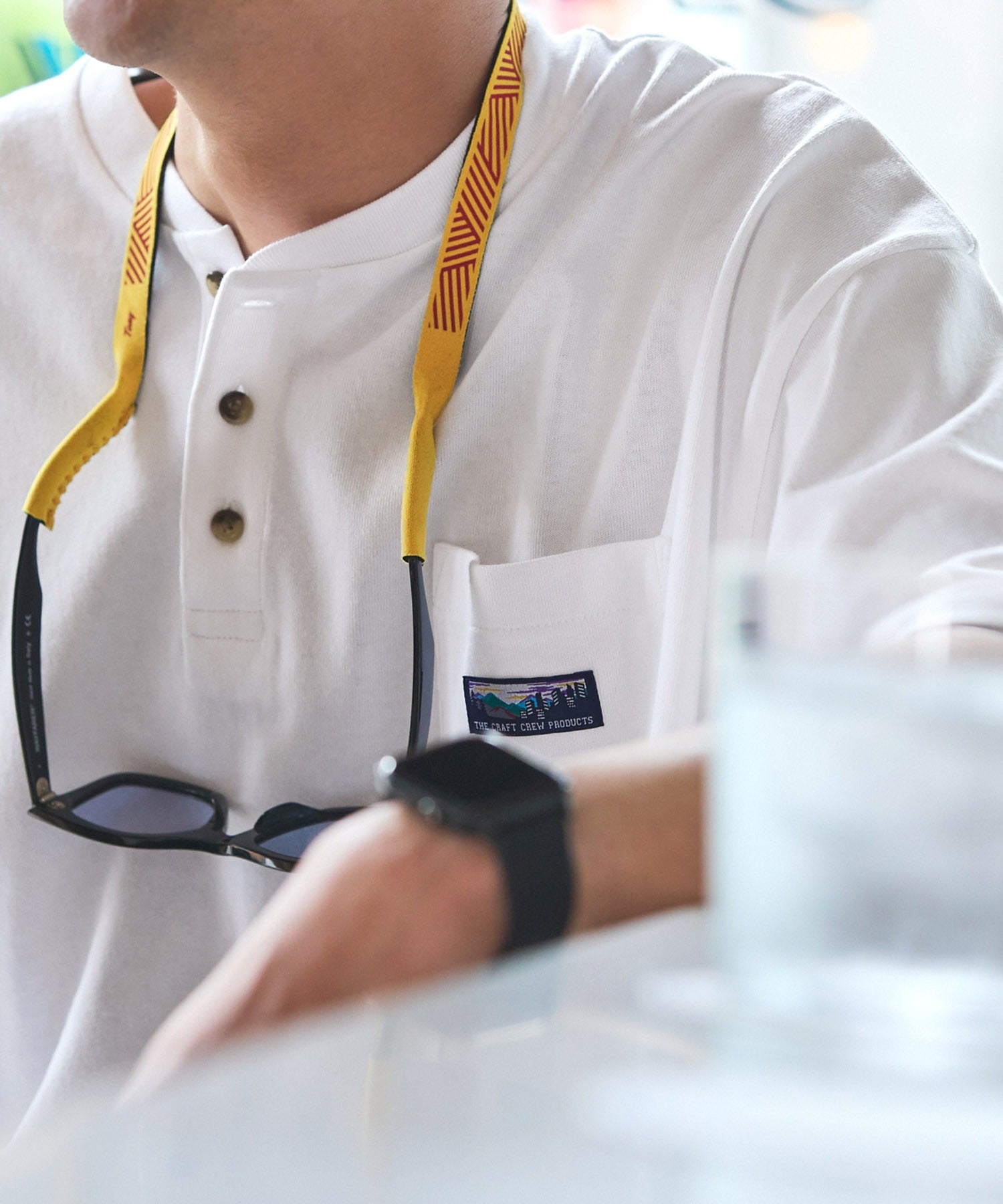 THE CRAFT CREW PRODUCTS / 抗菌防臭 重磅棉質 亨利領 短袖T恤