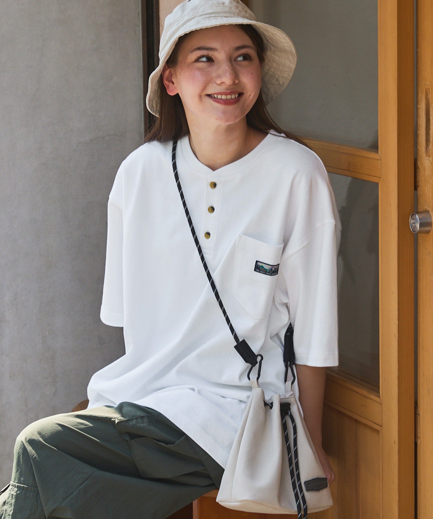 THE CRAFT CREW PRODUCTS / 抗菌防臭 重磅棉質 亨利領 短袖T恤