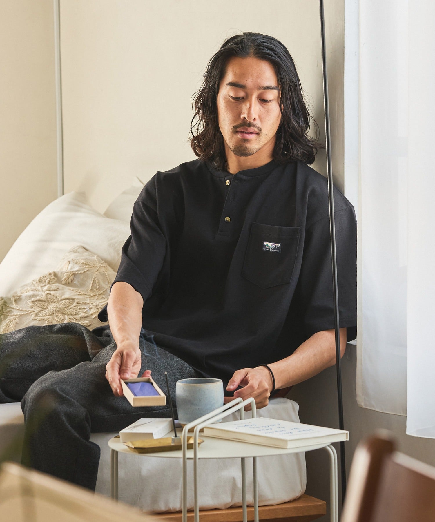 THE CRAFT CREW PRODUCTS / 抗菌防臭 重磅棉質 亨利領 短袖T恤