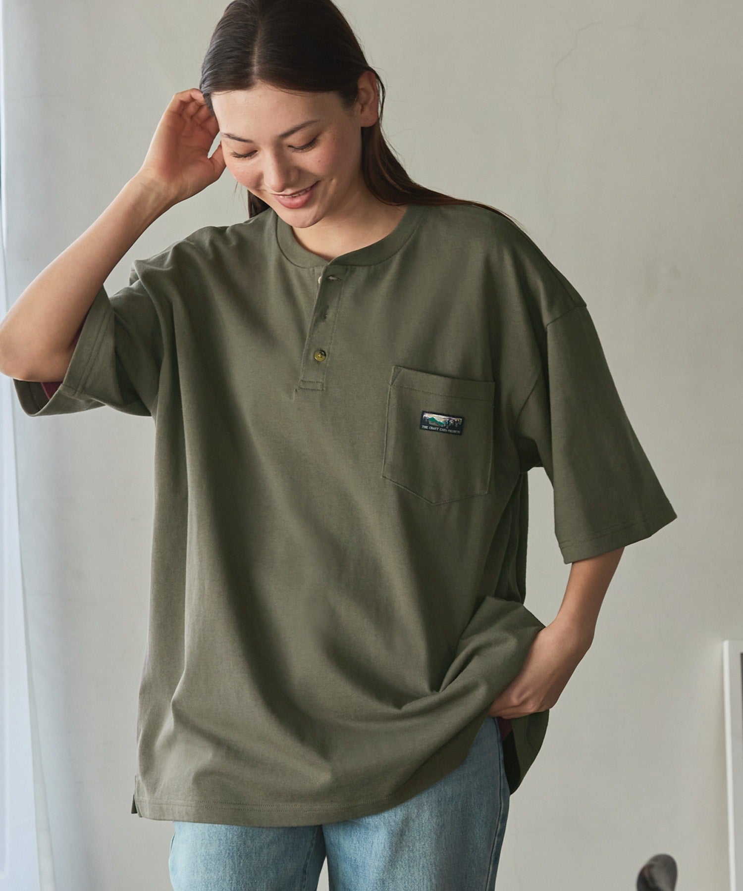 THE CRAFT CREW PRODUCTS / 抗菌防臭 重磅棉質 亨利領 短袖T恤