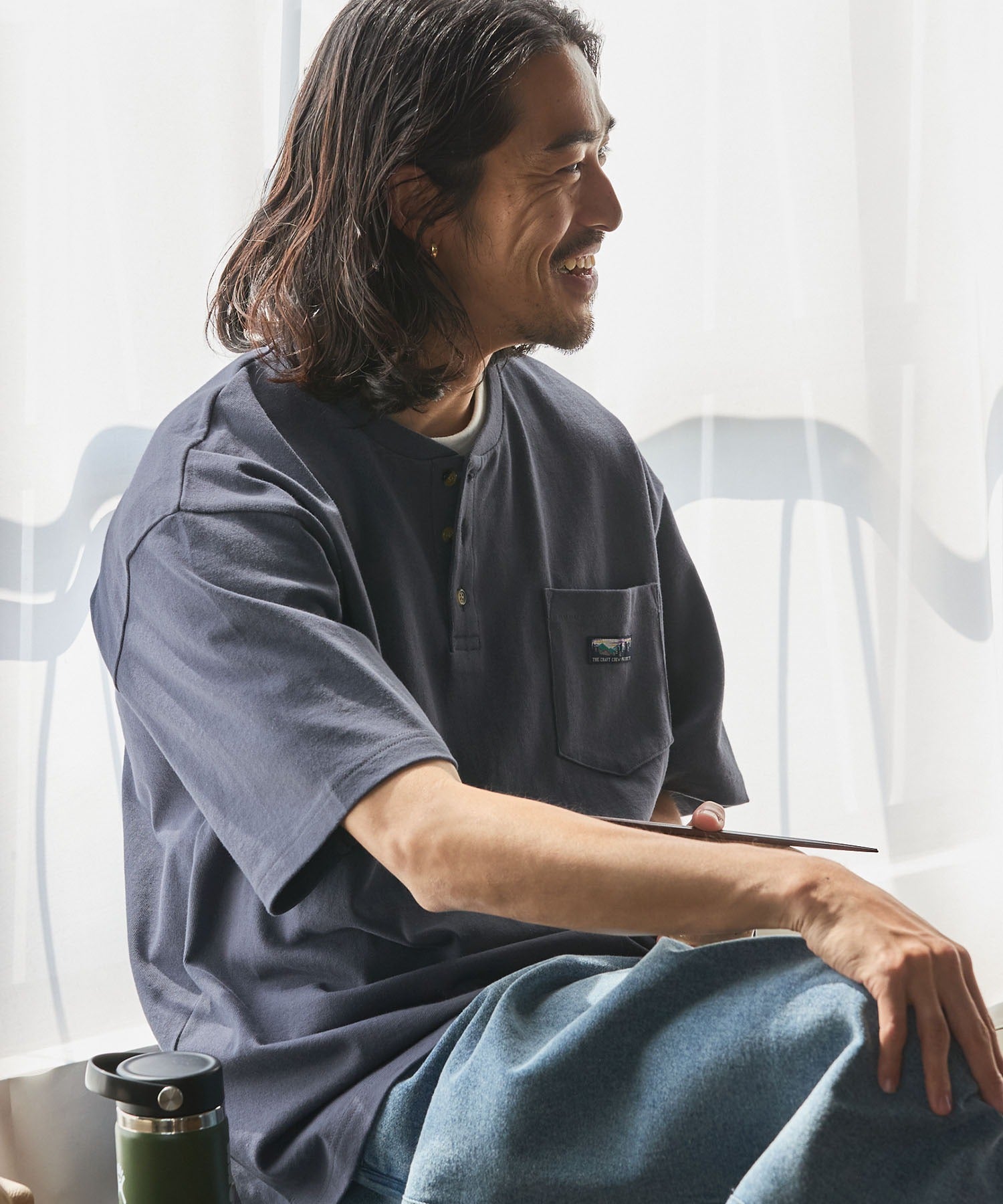 THE CRAFT CREW PRODUCTS / 抗菌防臭 重磅棉質 亨利領 短袖T恤