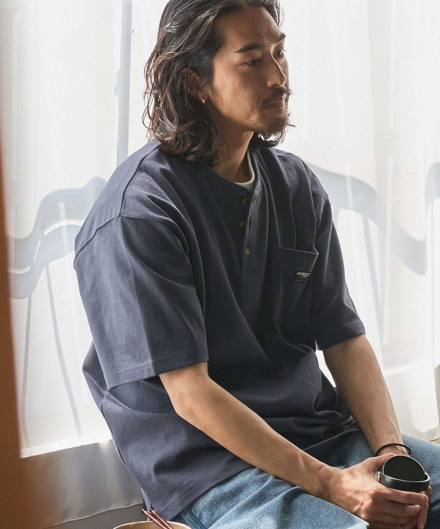 THE CRAFT CREW PRODUCTS / 抗菌防臭 重磅棉質 亨利領 短袖T恤