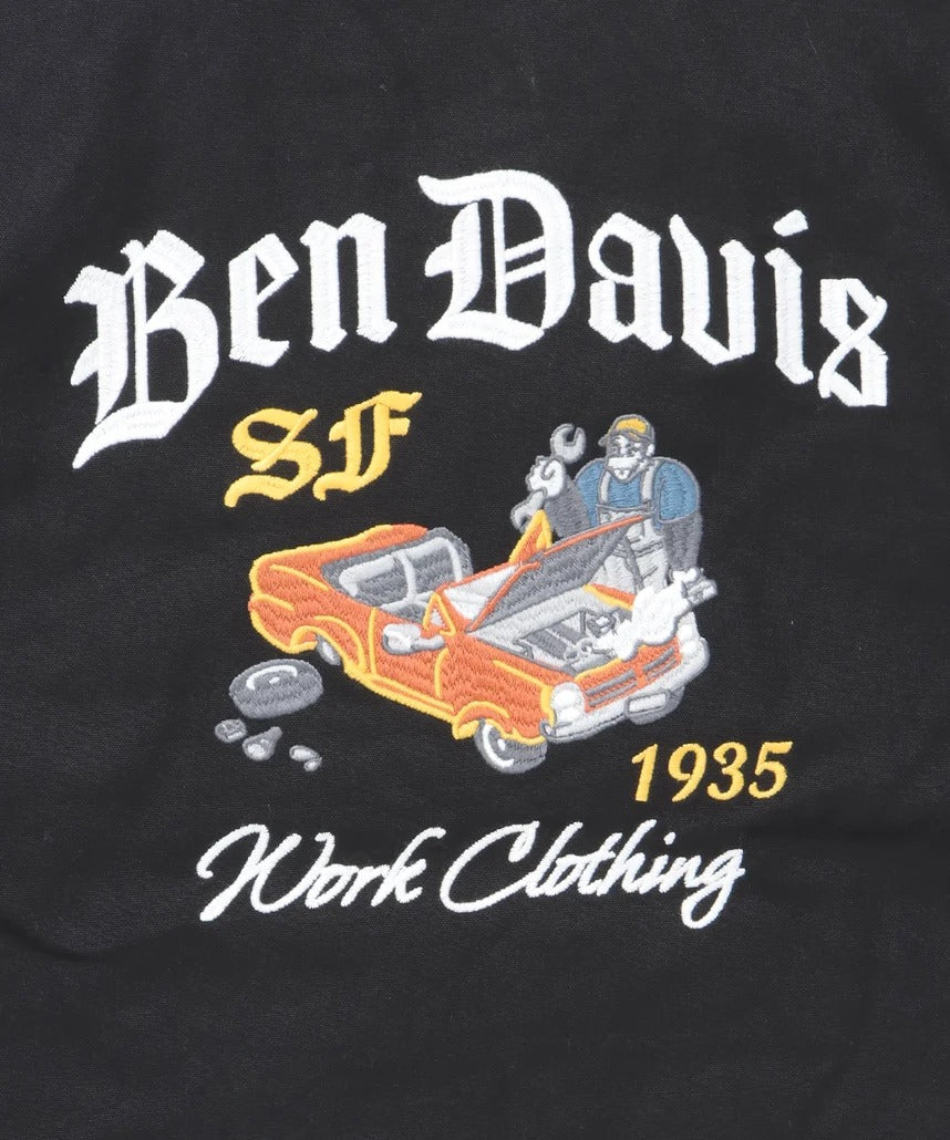 BEN DAVIS / 復古刺繡羅紋袖口 帆布工作外套