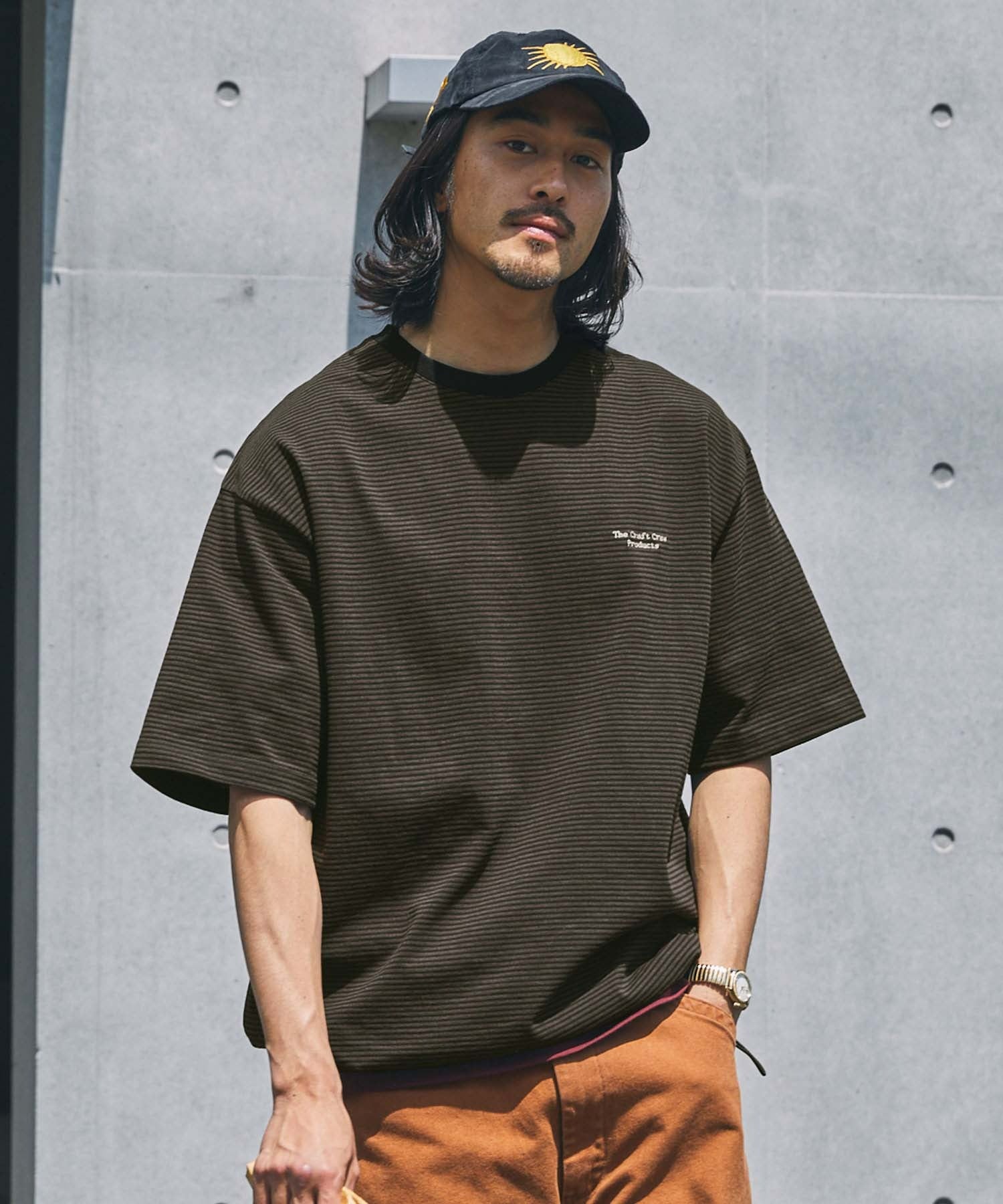 THE CRAFT CREW PRODUCTS / 抽繩設計 條紋短袖T恤