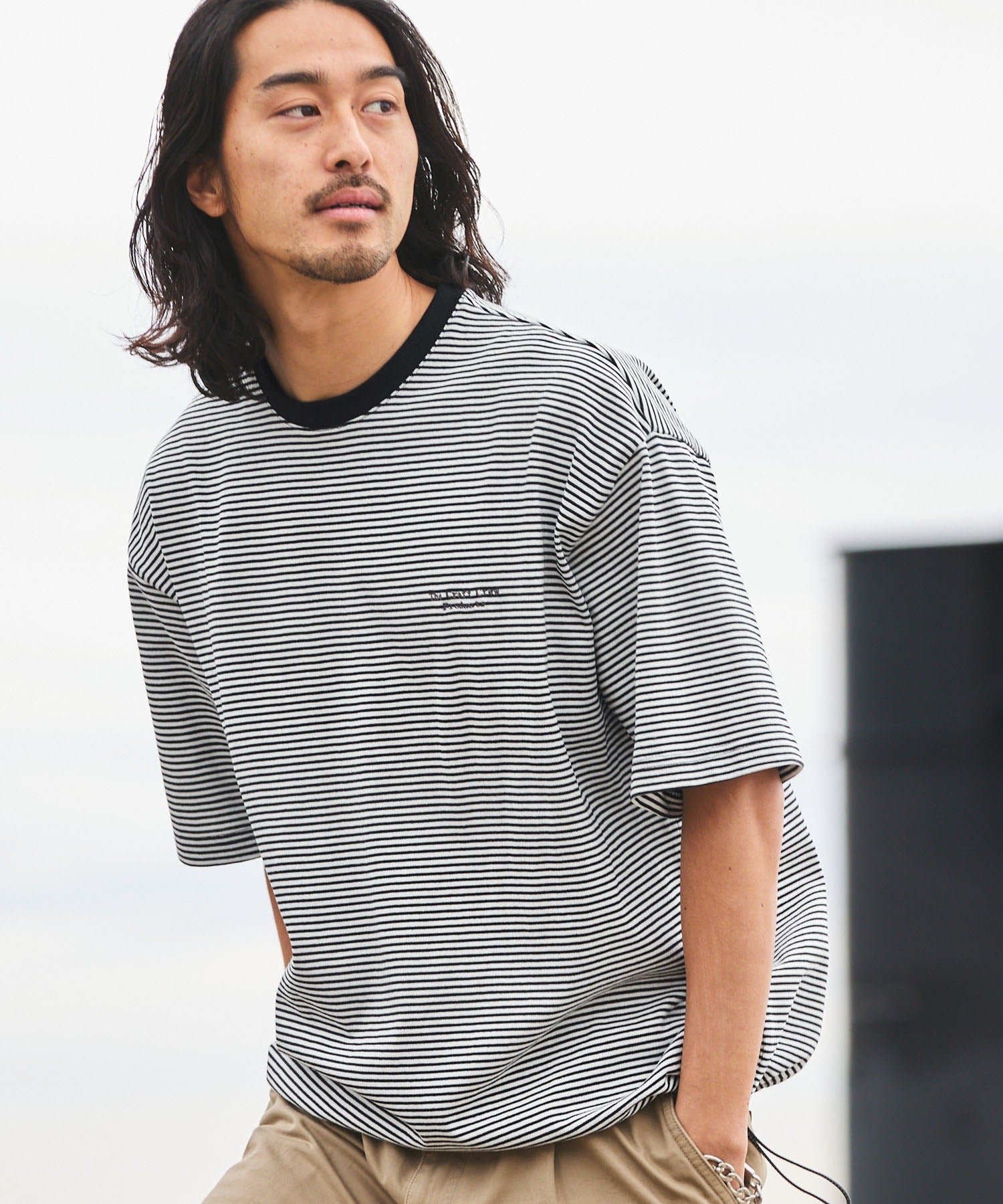 THE CRAFT CREW PRODUCTS / 抽繩設計 條紋短袖T恤