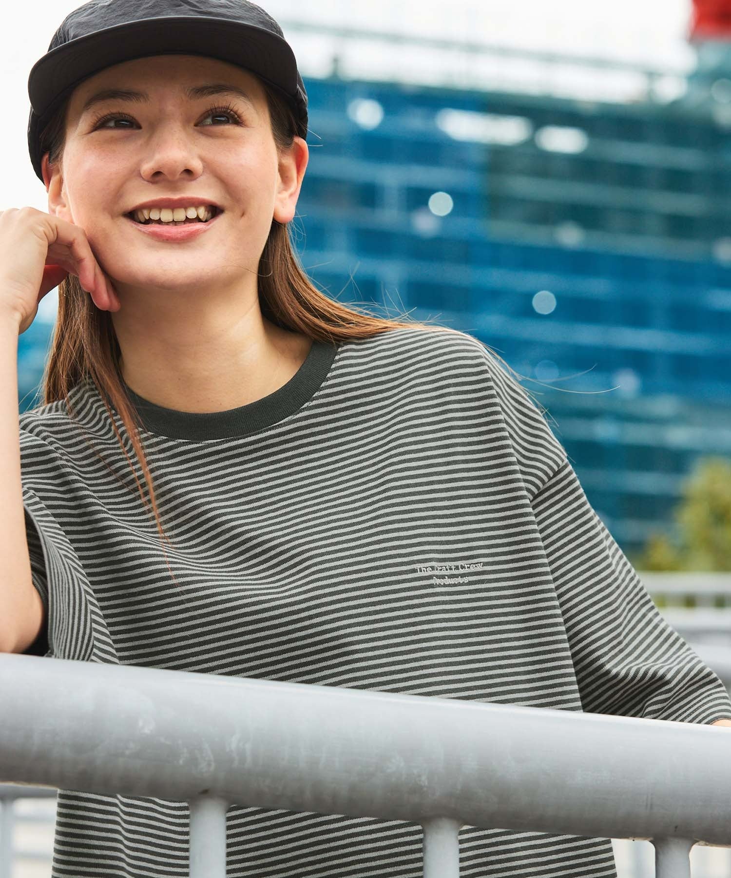 THE CRAFT CREW PRODUCTS / 抽繩設計 條紋短袖T恤