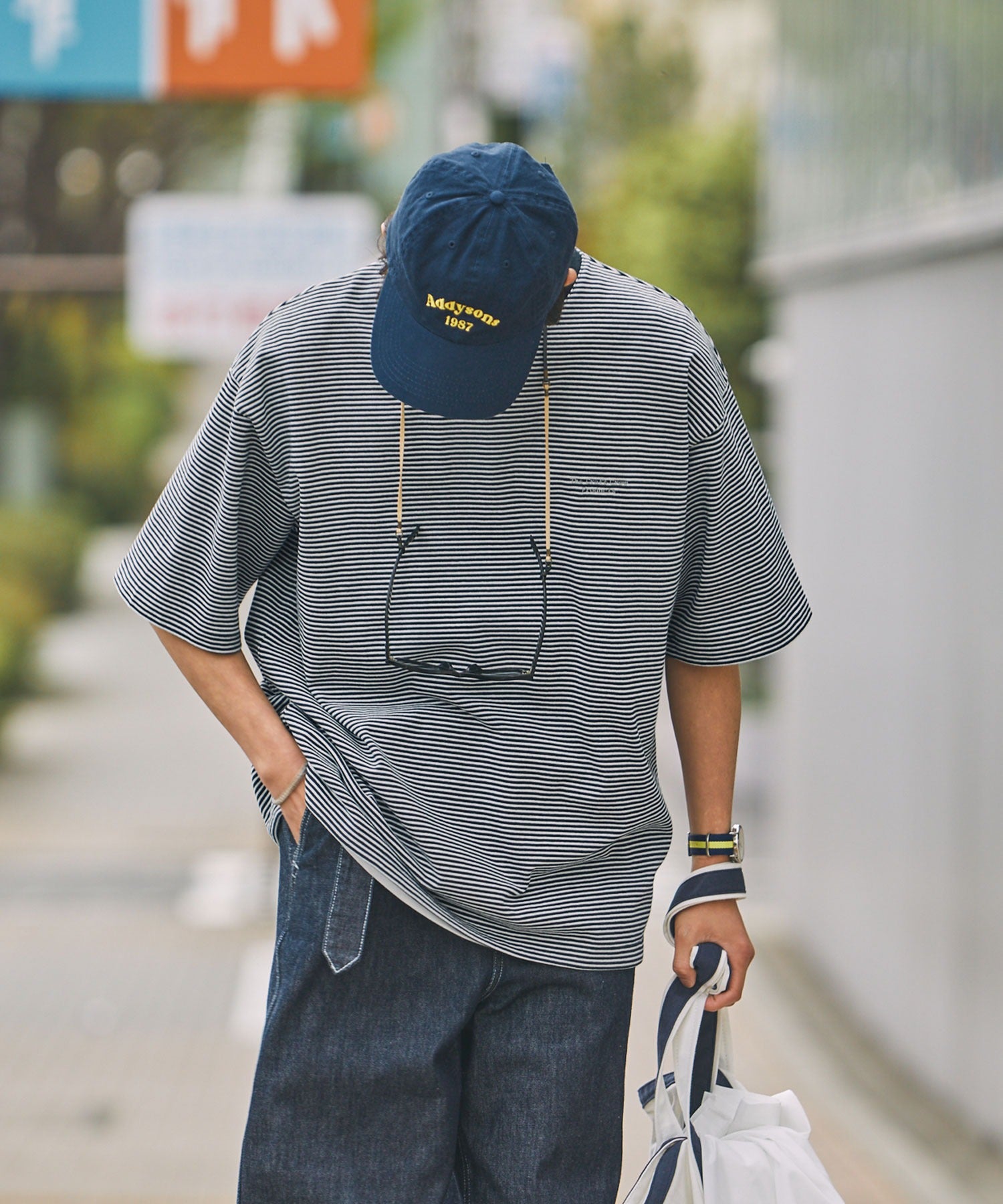 THE CRAFT CREW PRODUCTS / 抽繩設計 條紋短袖T恤