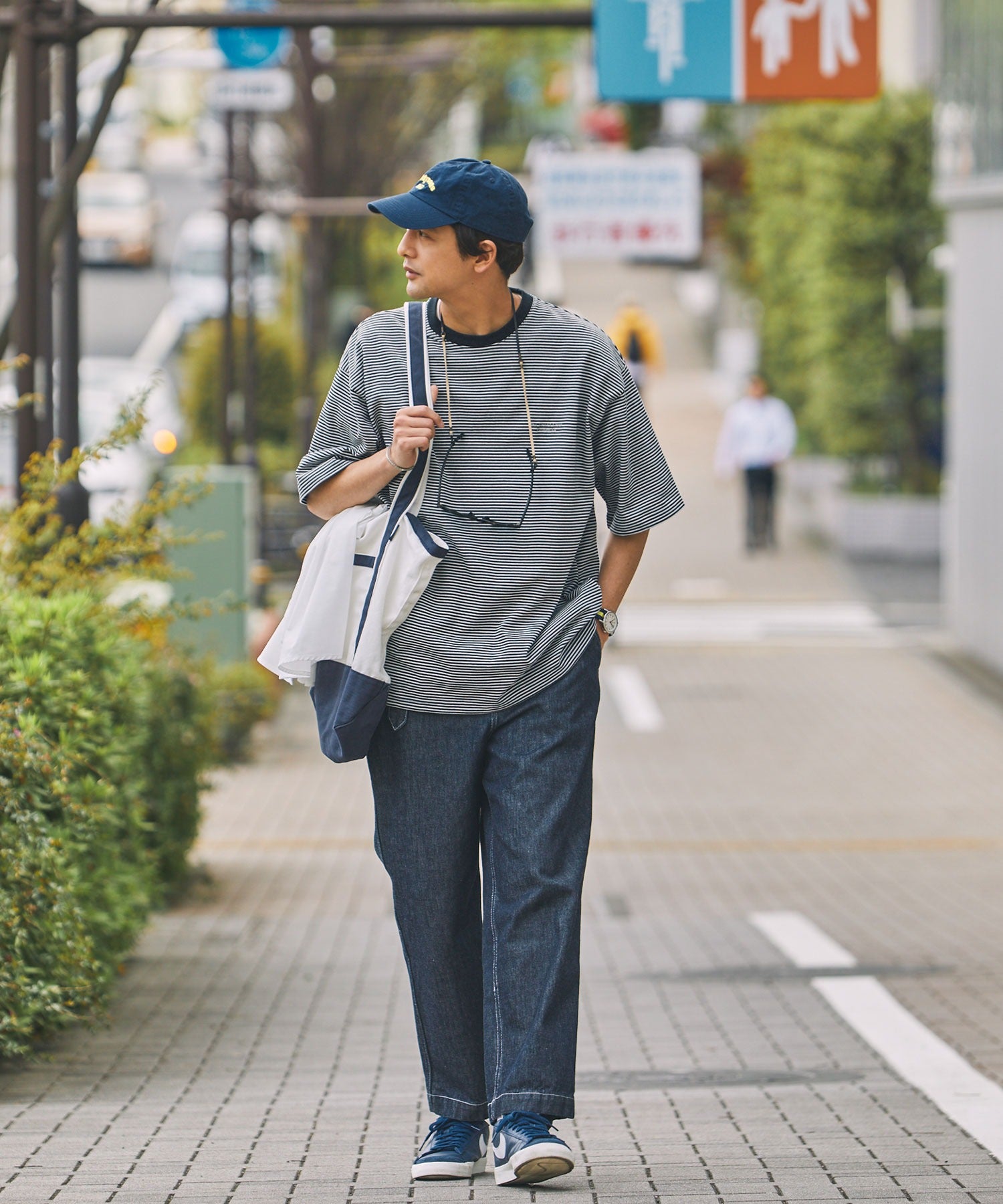 THE CRAFT CREW PRODUCTS / 抽繩設計 條紋短袖T恤