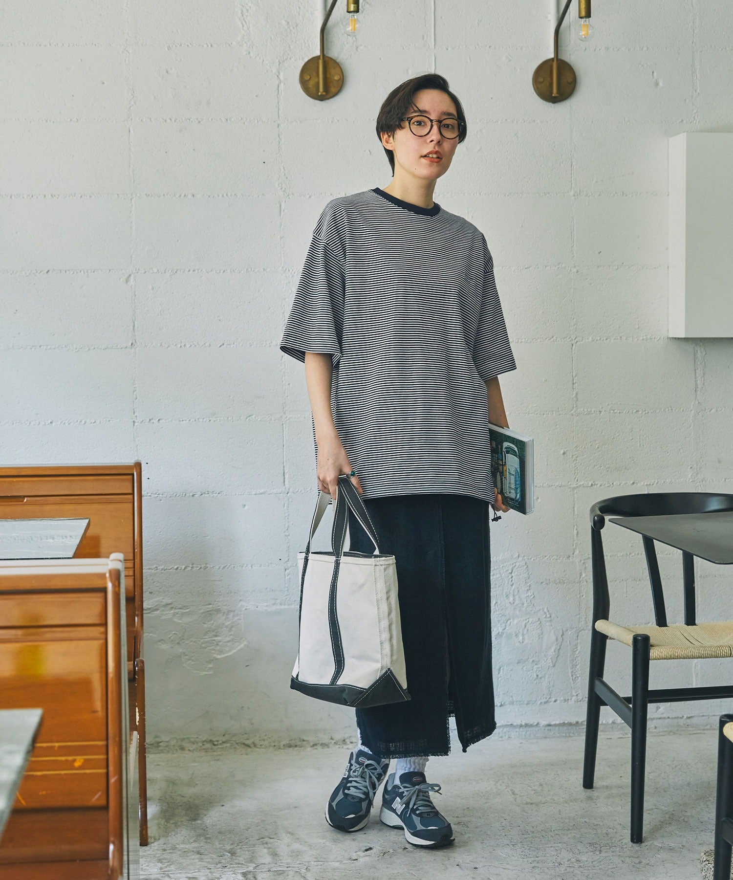 THE CRAFT CREW PRODUCTS / 抽繩設計 條紋短袖T恤