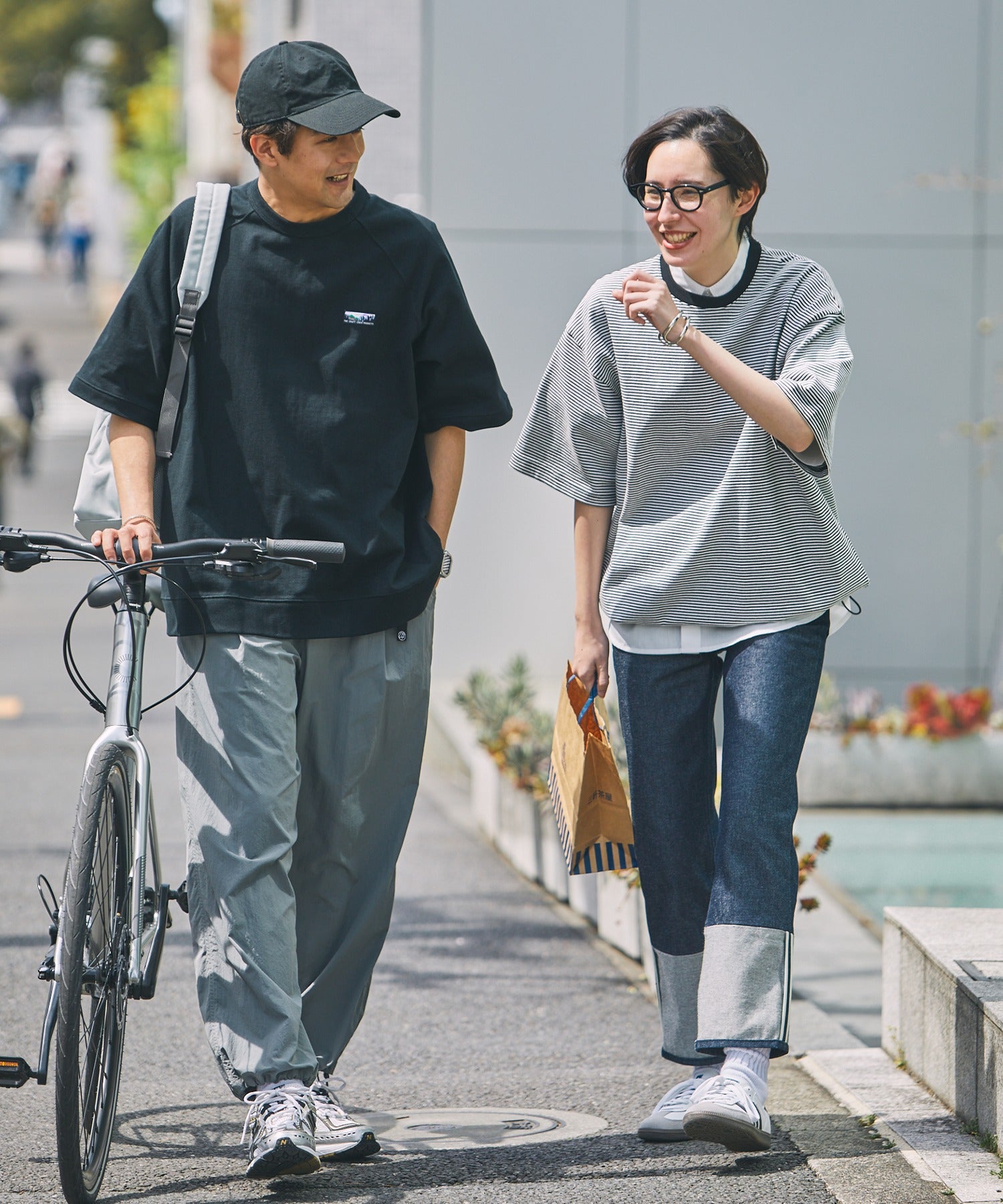 THE CRAFT CREW PRODUCTS / 抽繩設計 條紋短袖T恤