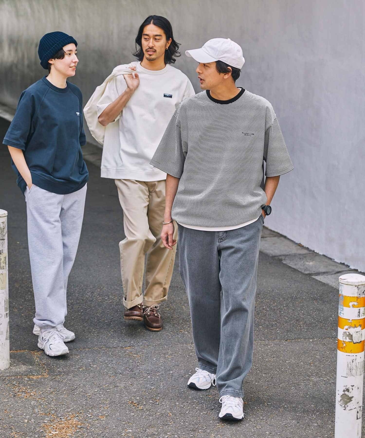 THE CRAFT CREW PRODUCTS / 抽繩設計 條紋短袖T恤