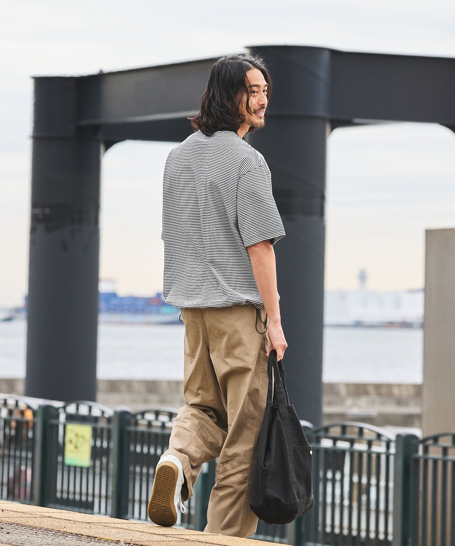 THE CRAFT CREW PRODUCTS / 抽繩設計 條紋短袖T恤