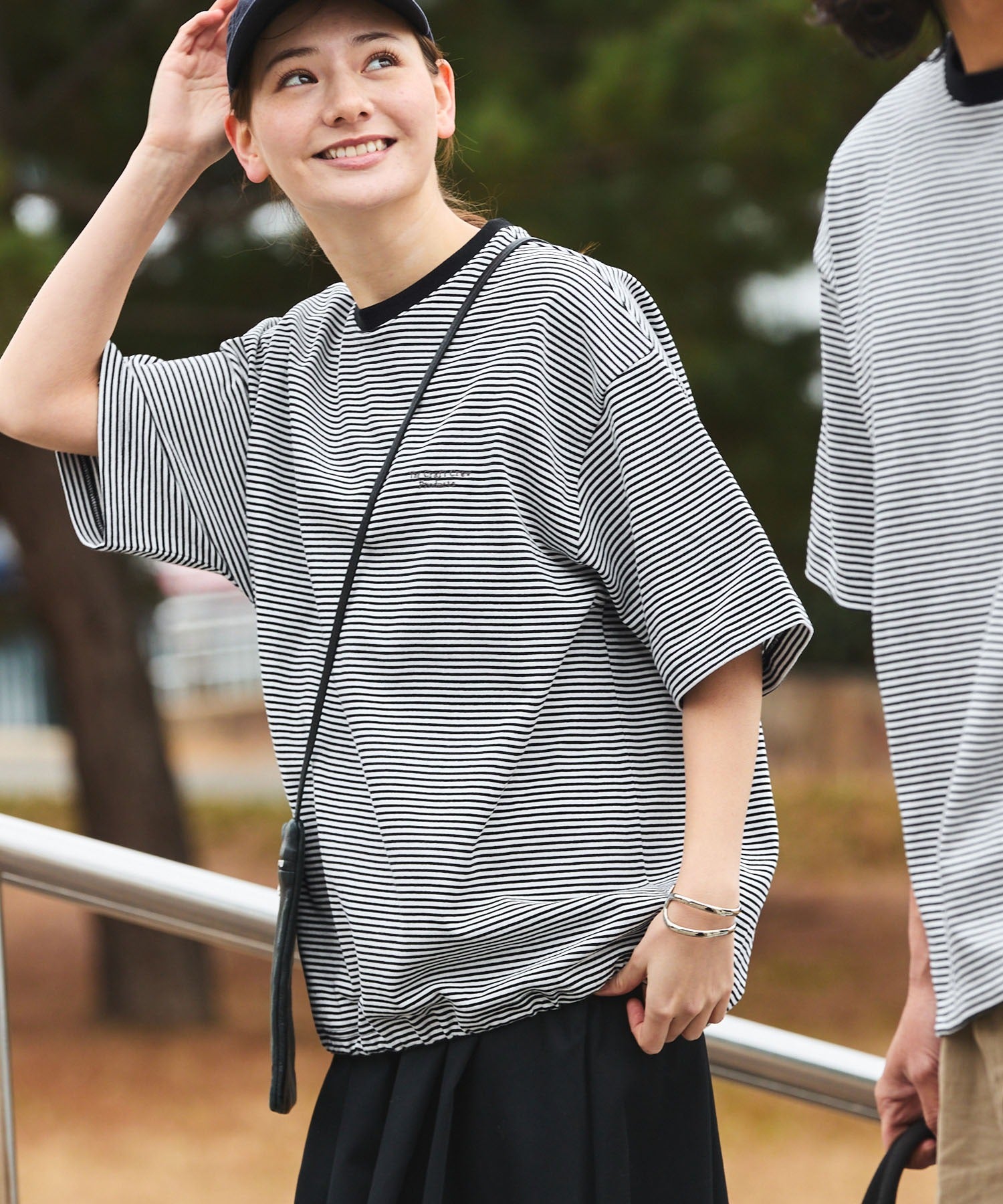 THE CRAFT CREW PRODUCTS / 抽繩設計 條紋短袖T恤