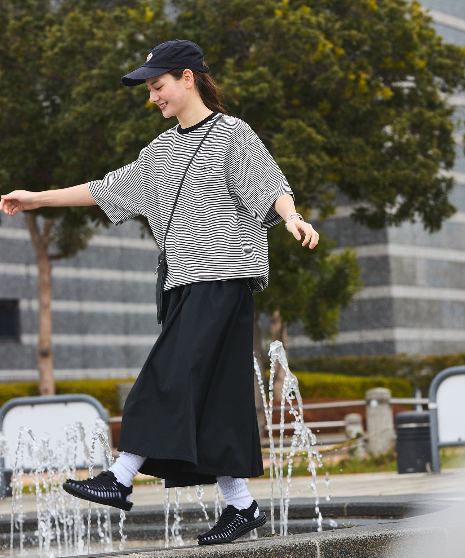 THE CRAFT CREW PRODUCTS / 抽繩設計 條紋短袖T恤