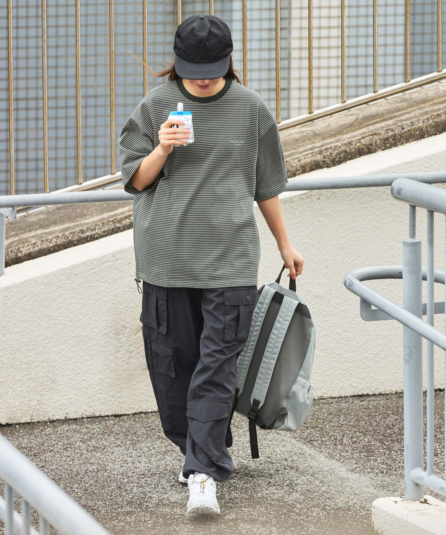 THE CRAFT CREW PRODUCTS / 抽繩設計 條紋短袖T恤