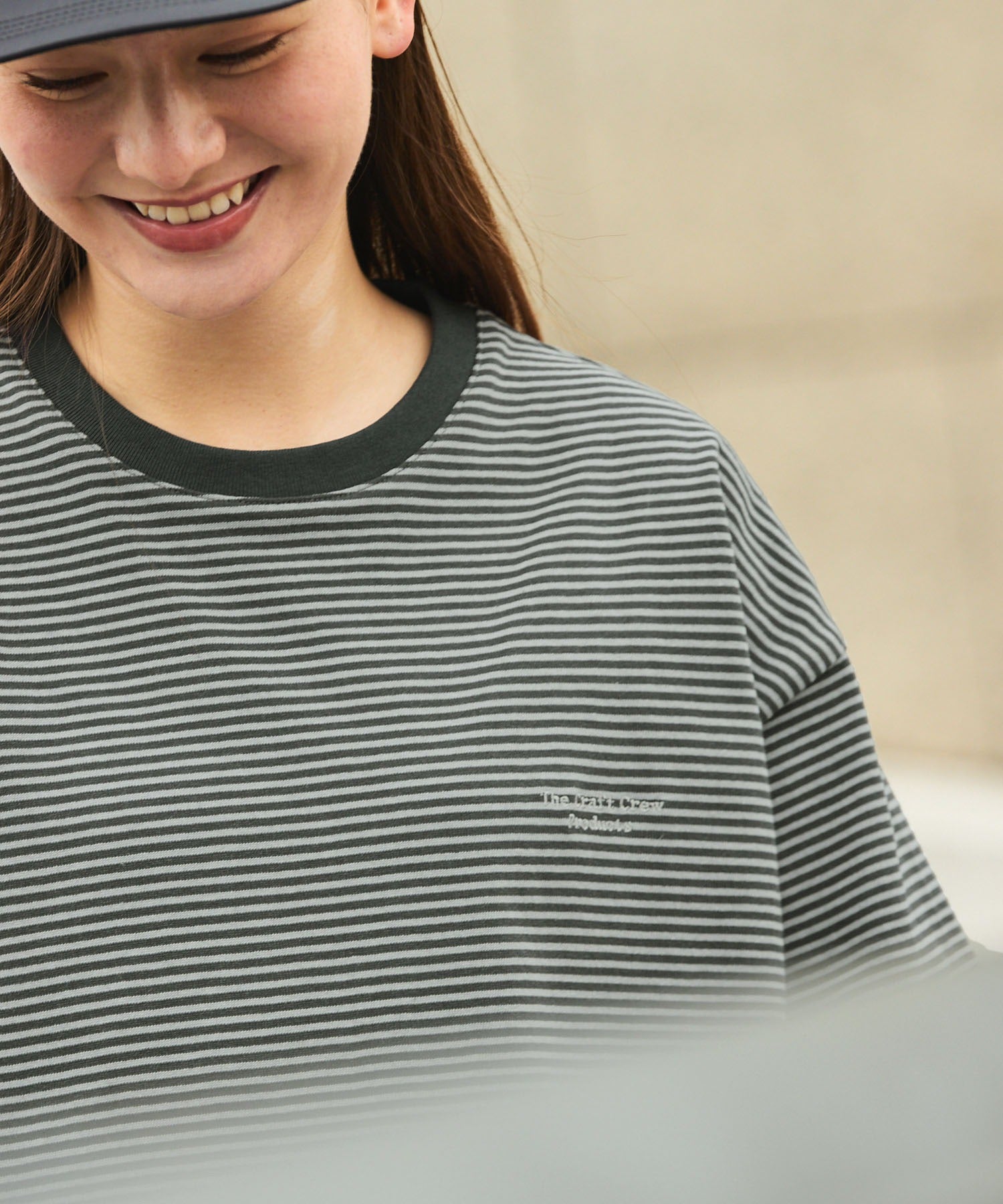 THE CRAFT CREW PRODUCTS / 抽繩設計 條紋短袖T恤