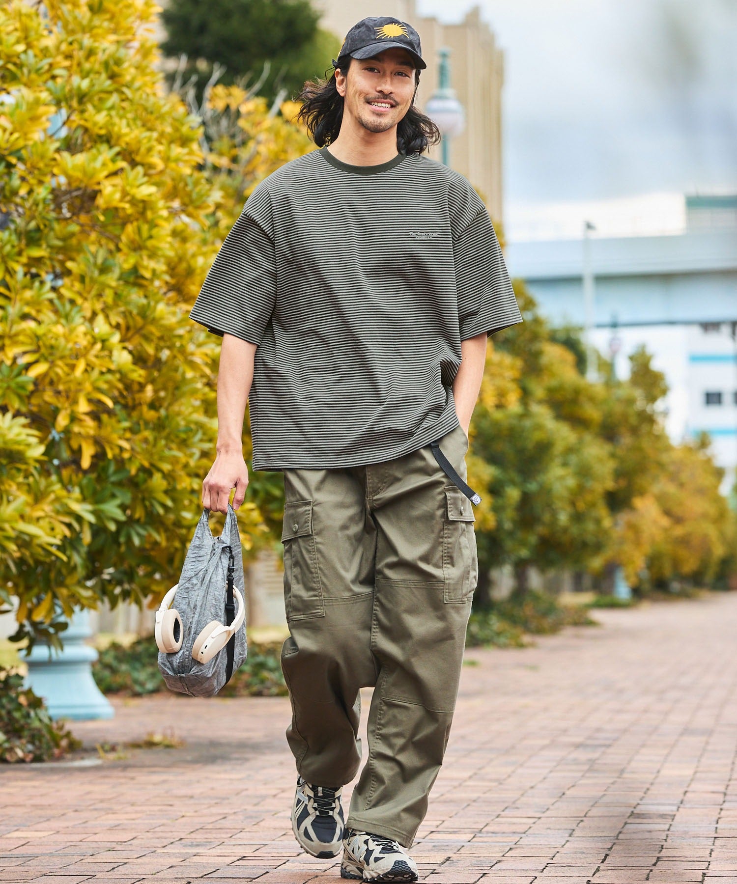 THE CRAFT CREW PRODUCTS / 抽繩設計 條紋短袖T恤