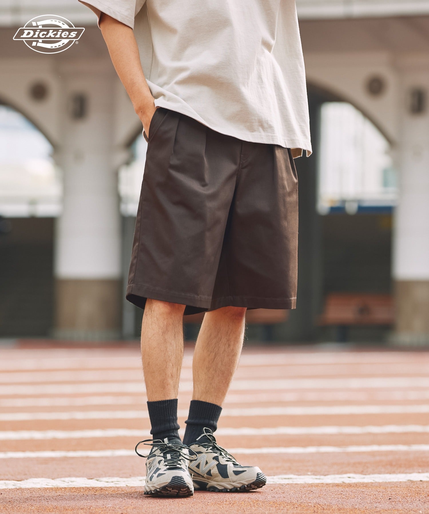 DICKIES / 別注 TC 斜紋雙摺寬版短褲