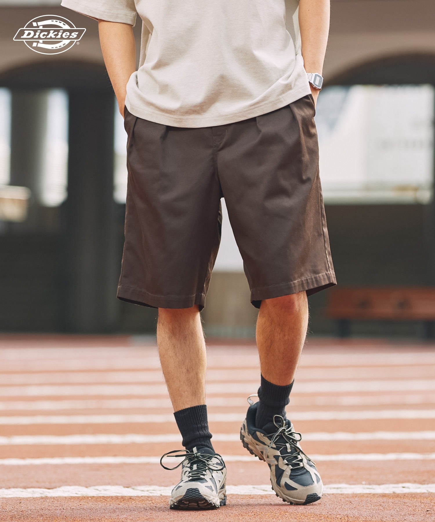 DICKIES / 別注 TC 斜紋雙摺寬版短褲