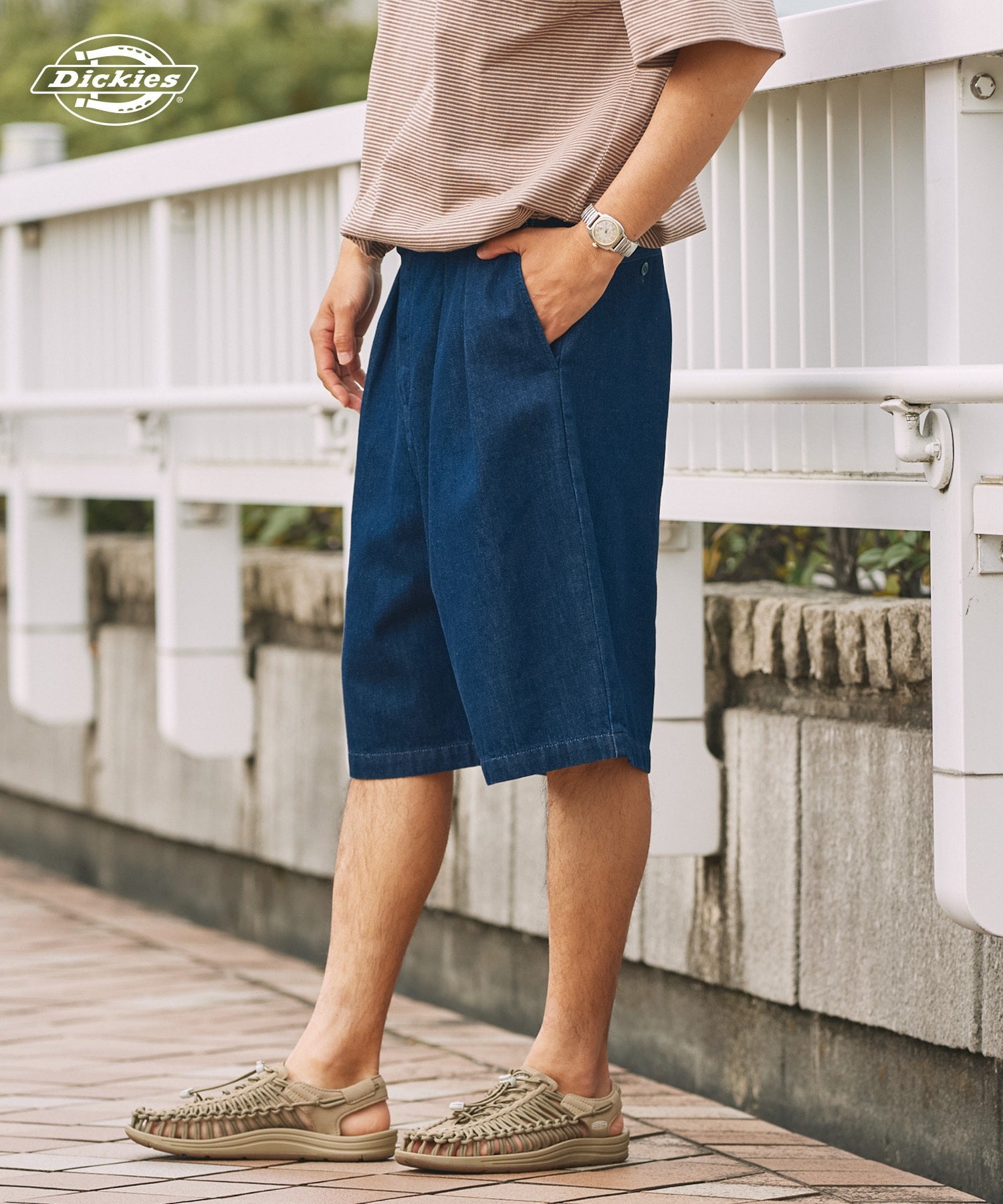 DICKIES / 別注 TC 斜紋雙摺寬版短褲