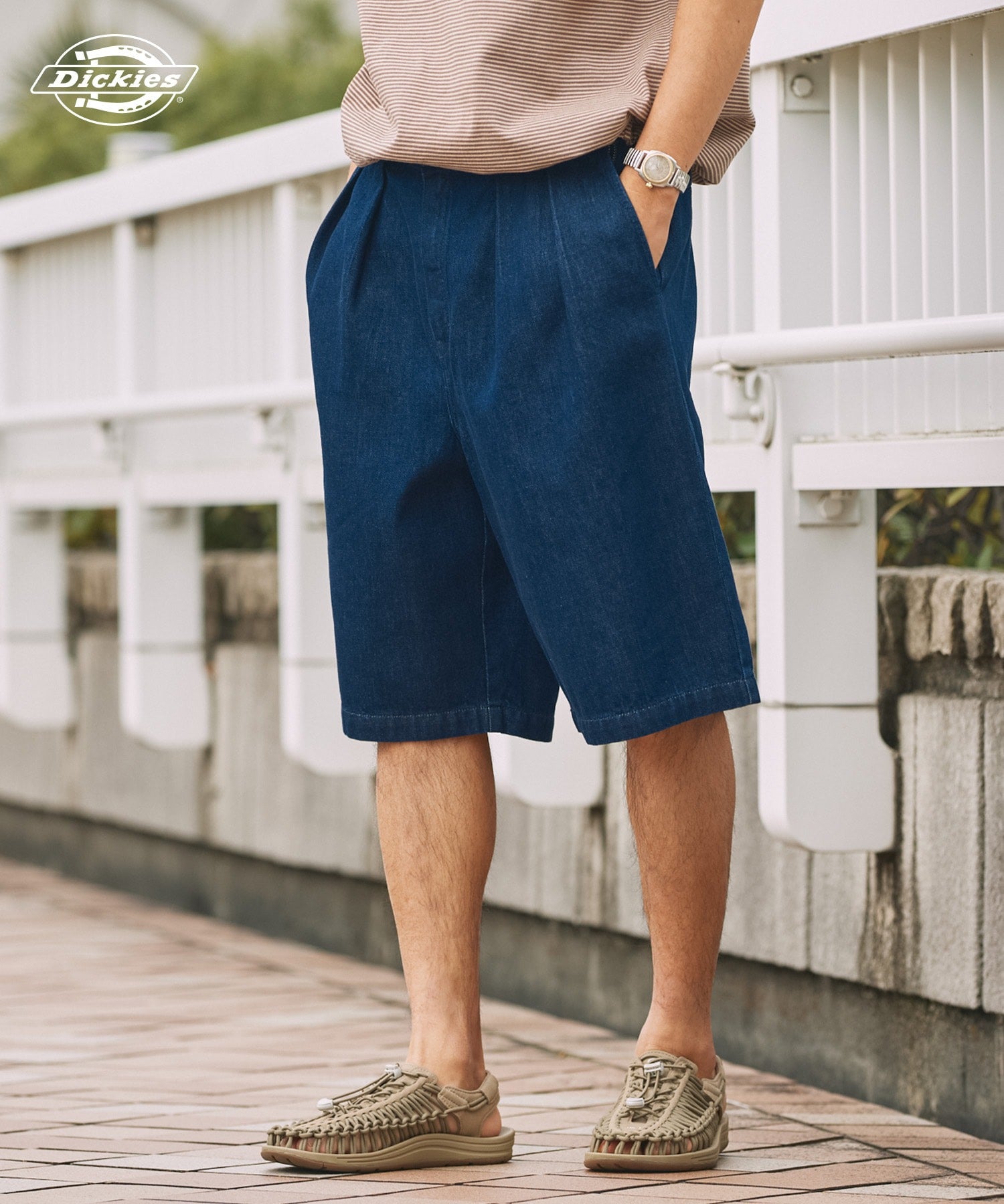 DICKIES / 別注 TC 斜紋雙摺寬版短褲