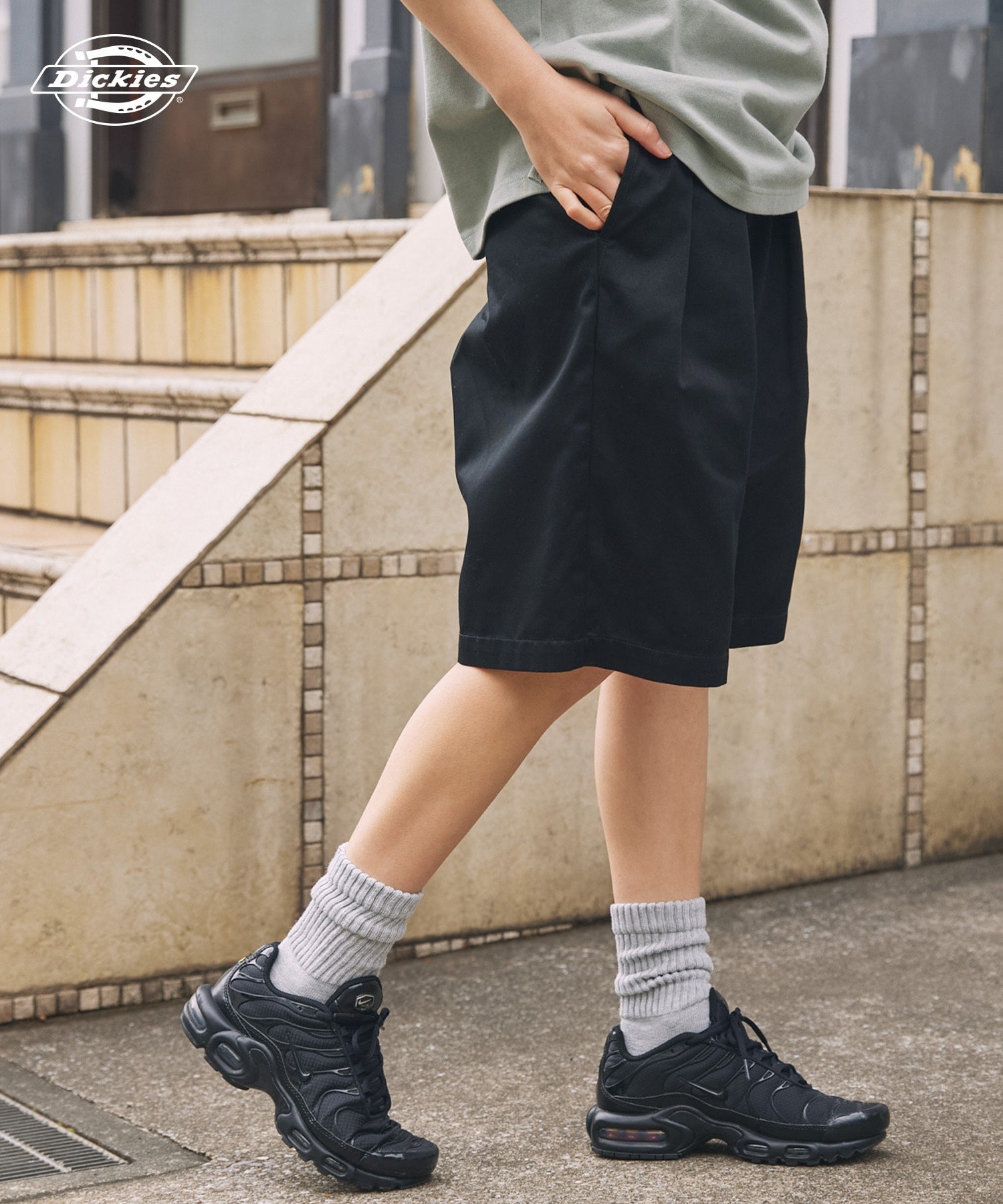 DICKIES / 別注 TC 斜紋雙摺寬版短褲