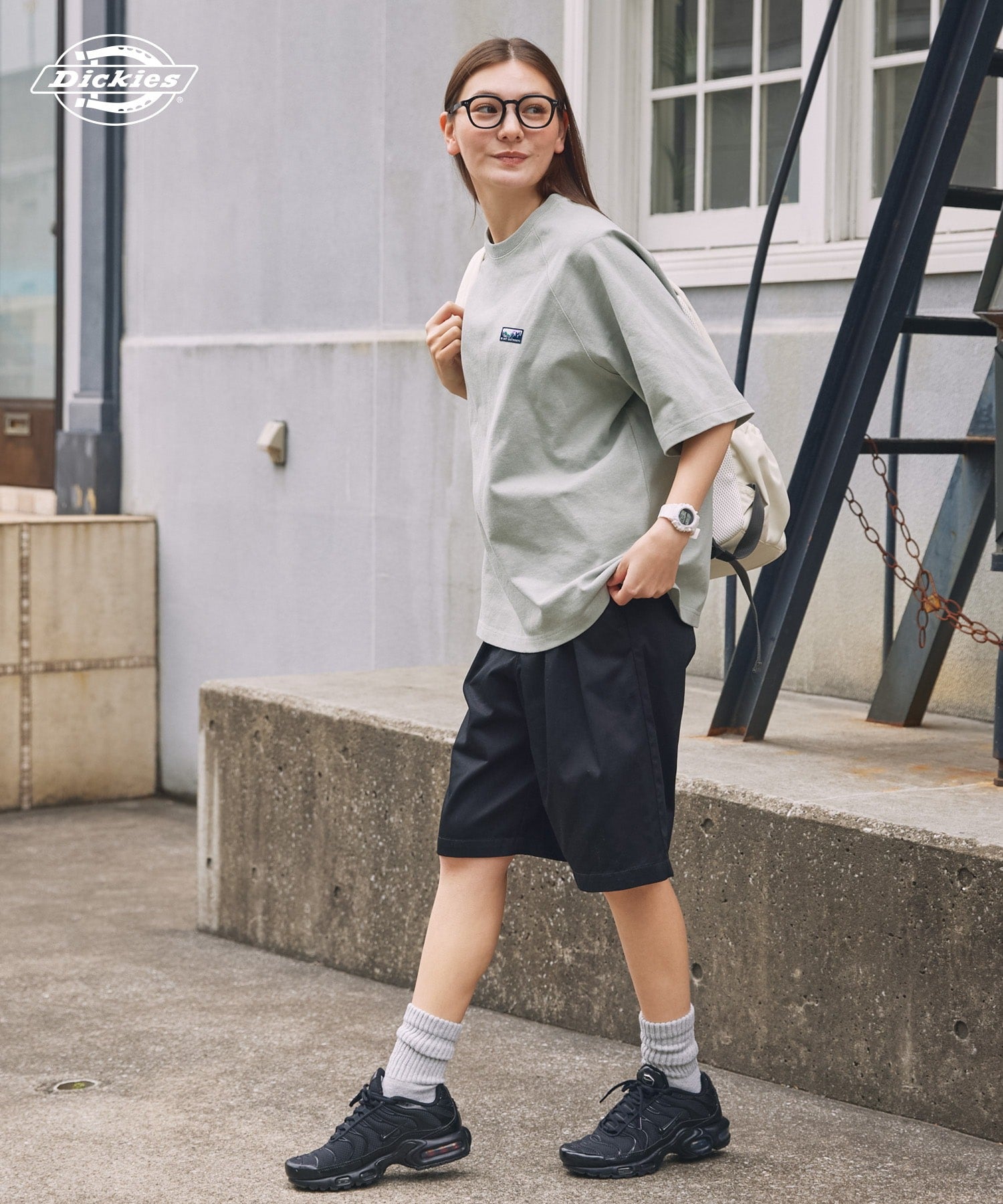 DICKIES / 別注 TC 斜紋雙摺寬版短褲