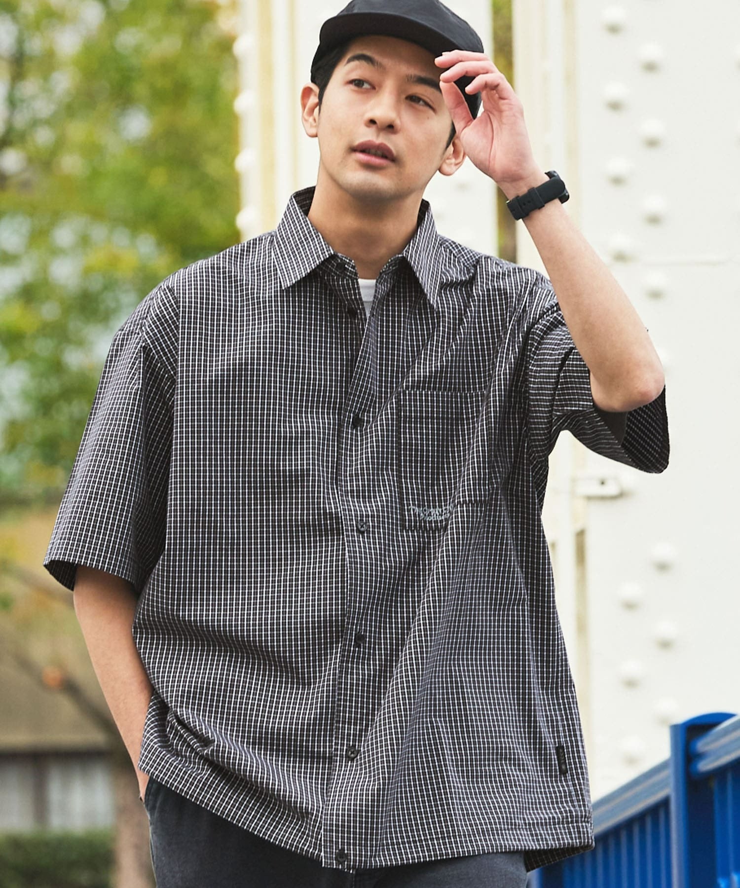 THE CRAFT CREW PRODUCTS / 格紋 泡泡紗 抽繩 短襯衫