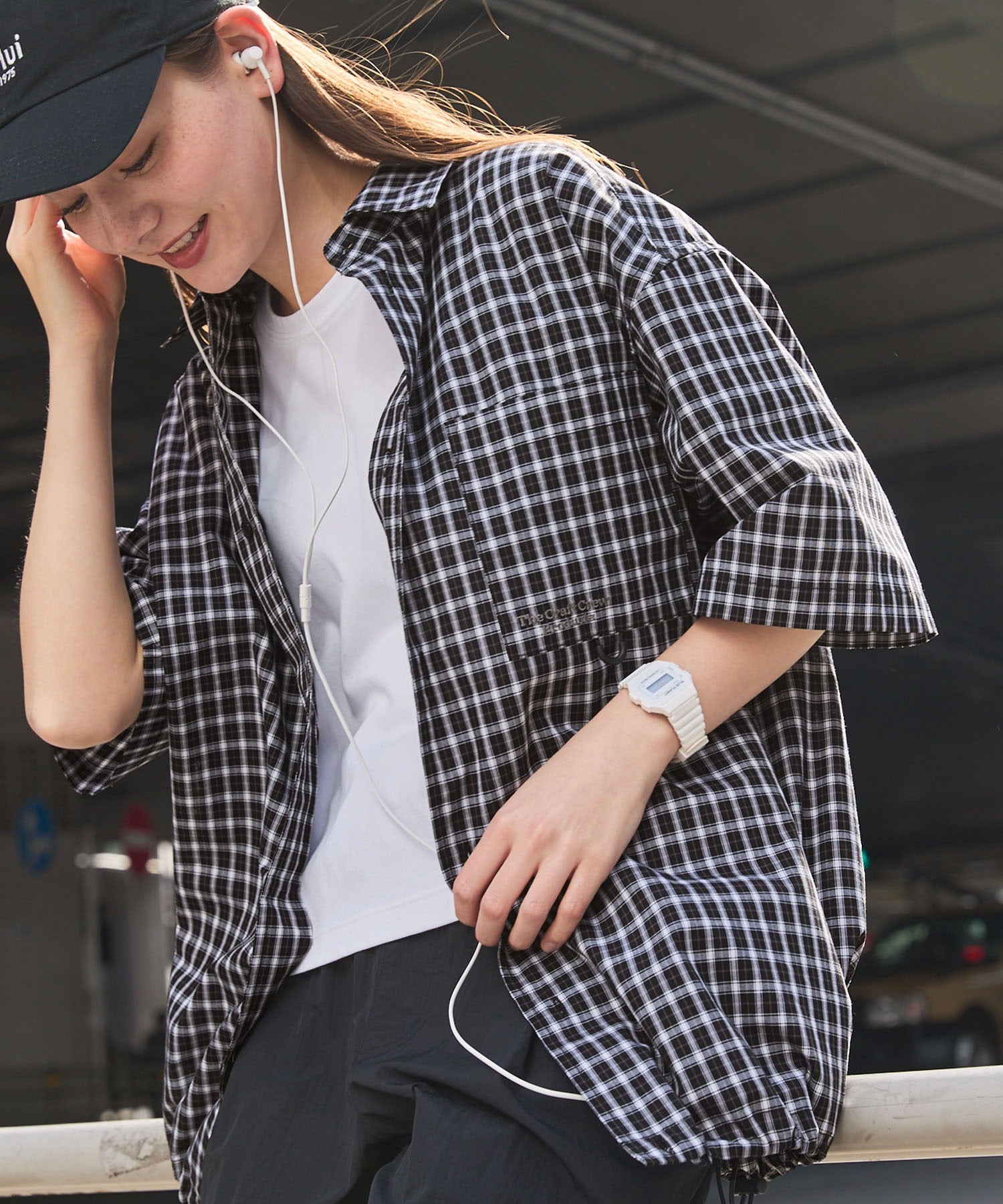 THE CRAFT CREW PRODUCTS / 格紋 泡泡紗 抽繩 短襯衫