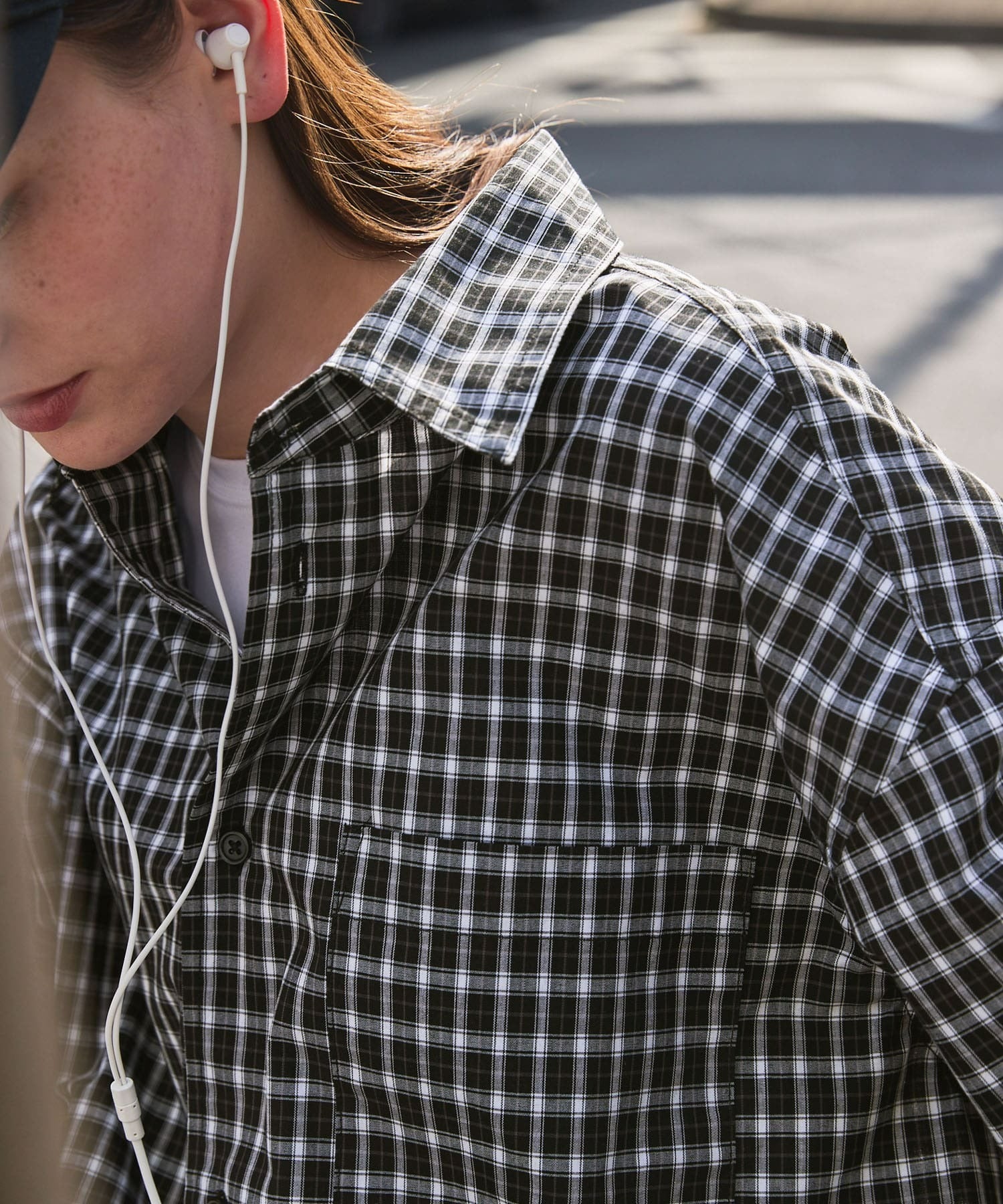 THE CRAFT CREW PRODUCTS / 格紋 泡泡紗 抽繩 短襯衫