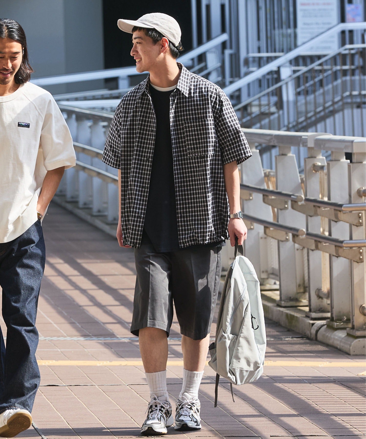 THE CRAFT CREW PRODUCTS / 格紋 泡泡紗 抽繩 短襯衫