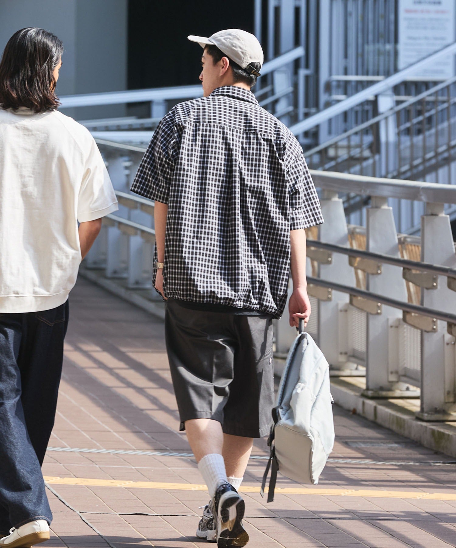 THE CRAFT CREW PRODUCTS / 格紋 泡泡紗 抽繩 短襯衫