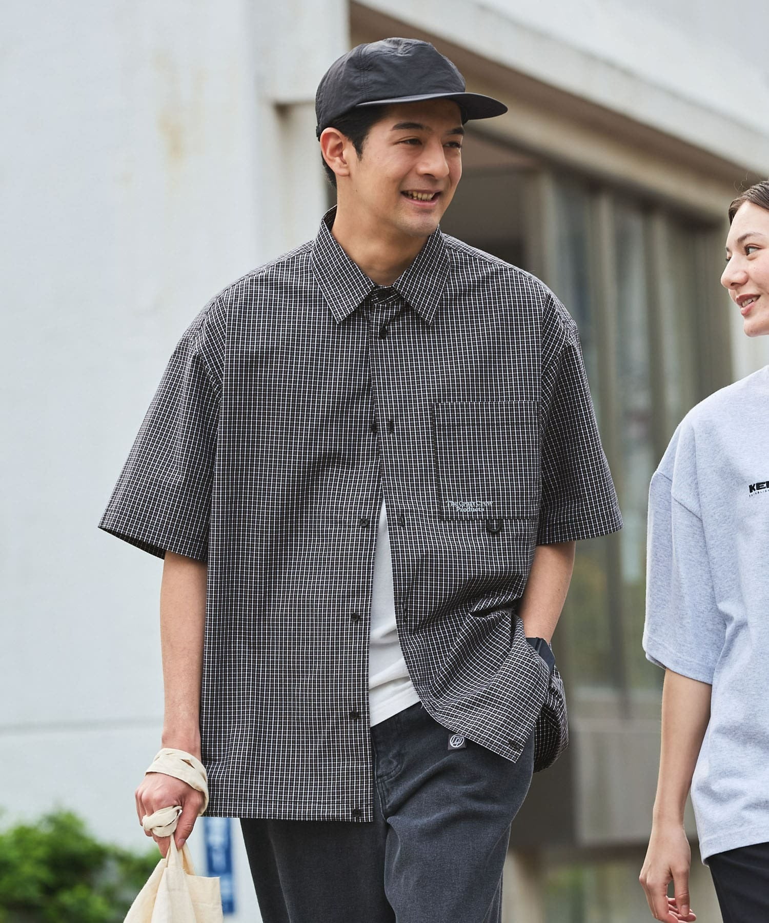 THE CRAFT CREW PRODUCTS / 格紋 泡泡紗 抽繩 短襯衫