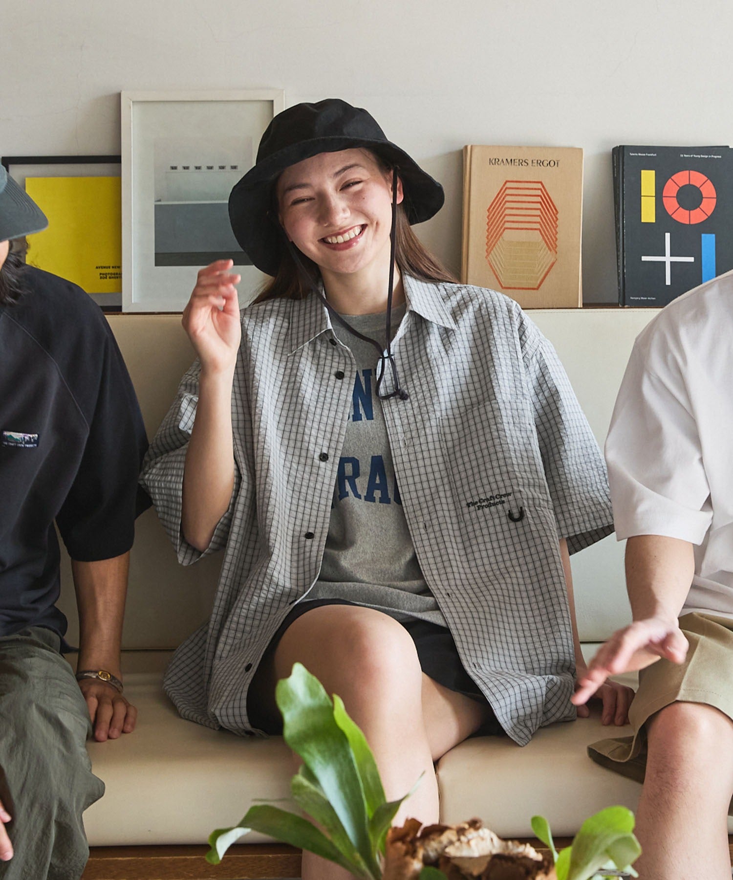 THE CRAFT CREW PRODUCTS / 格紋 泡泡紗 抽繩 短襯衫