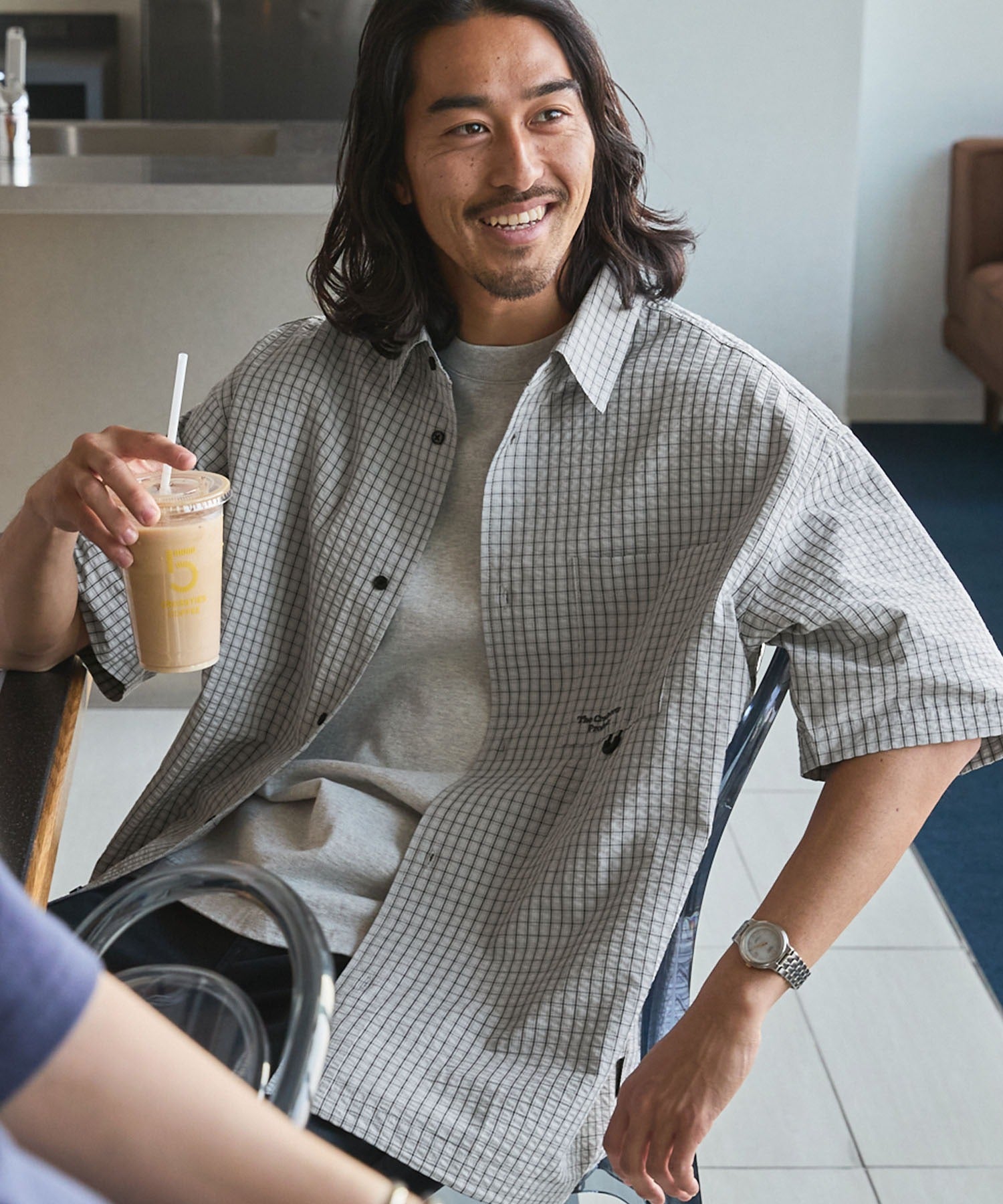 THE CRAFT CREW PRODUCTS / 格紋 泡泡紗 抽繩 短襯衫