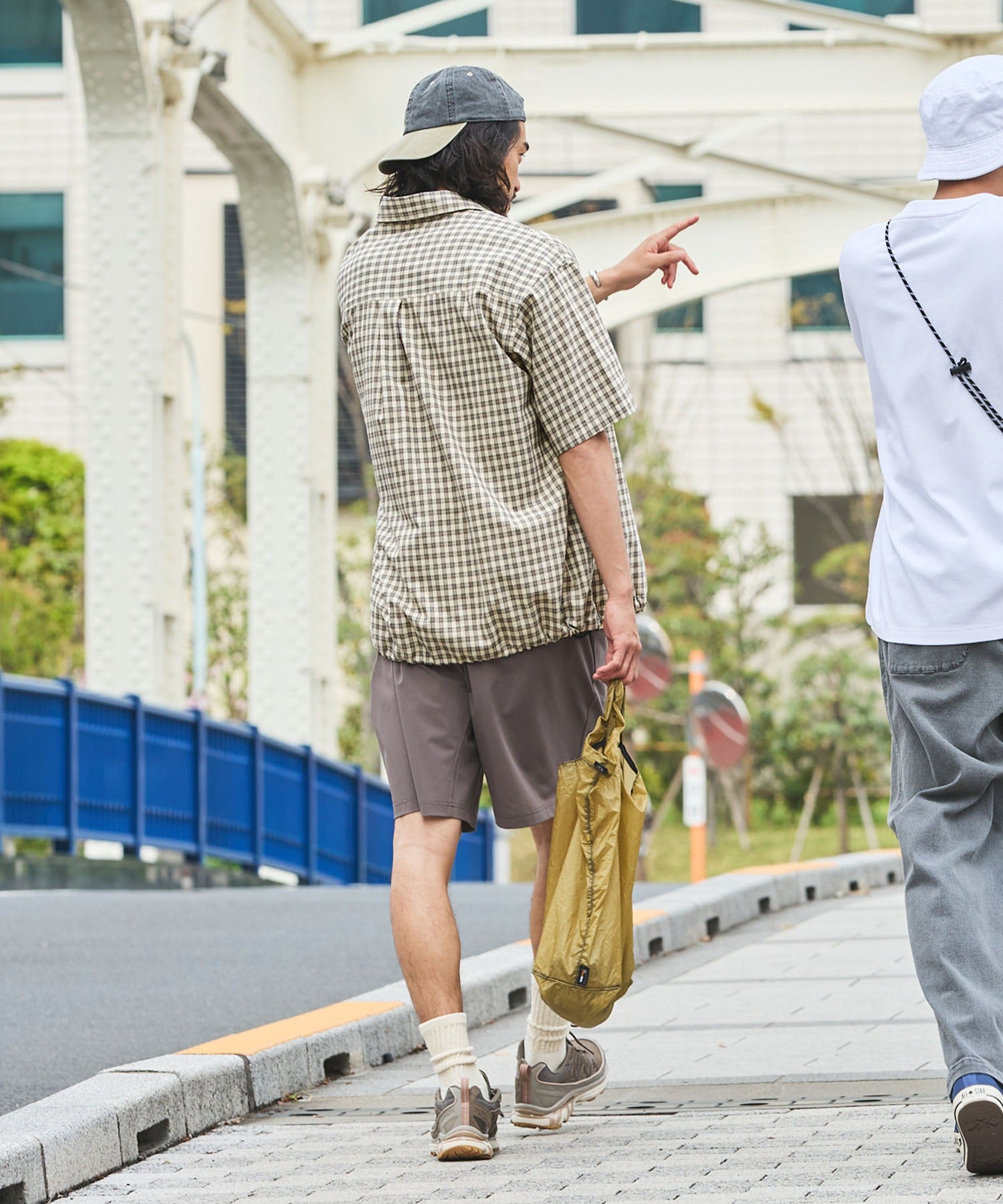 THE CRAFT CREW PRODUCTS / 格紋 泡泡紗 抽繩 短襯衫