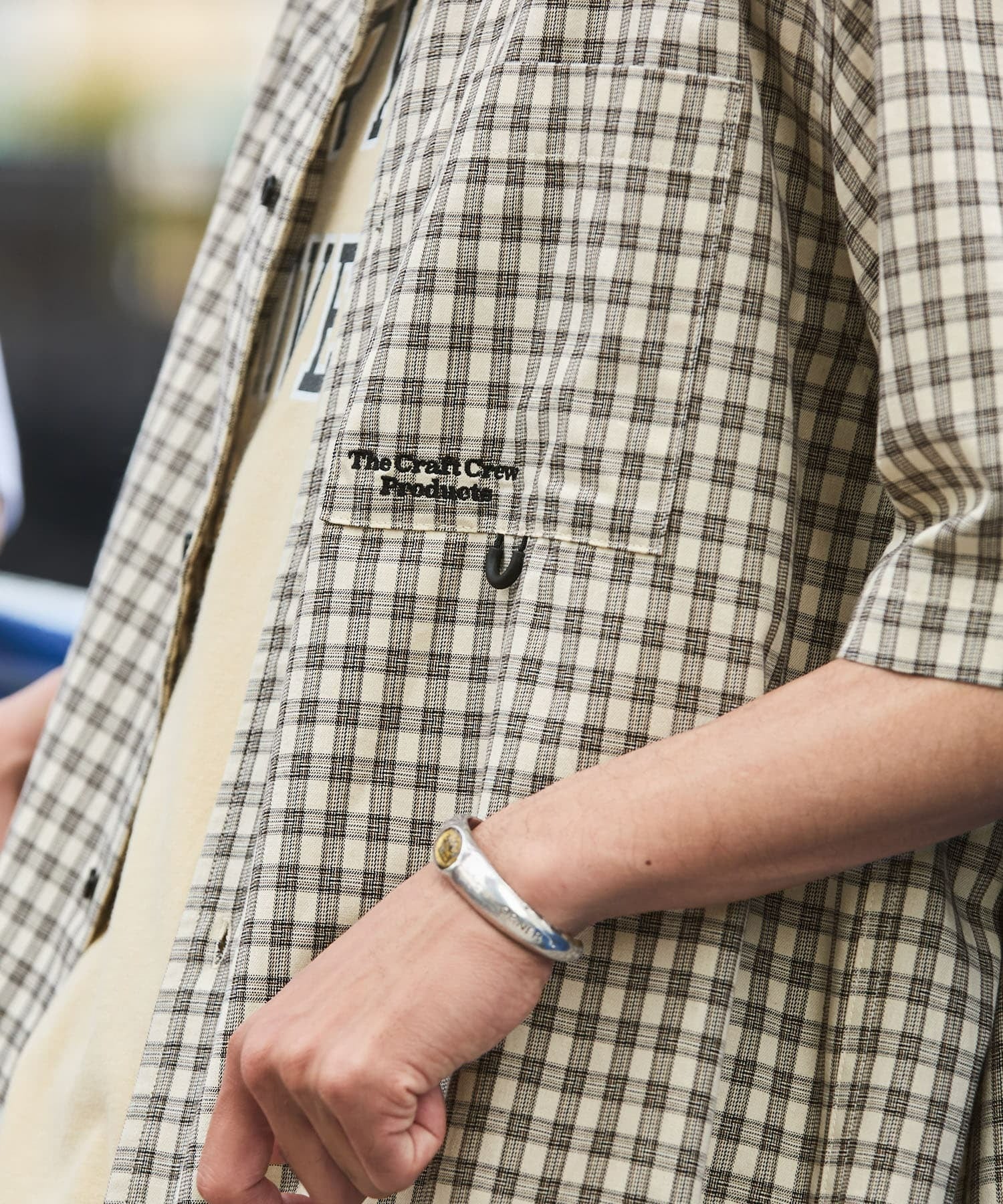 THE CRAFT CREW PRODUCTS / 格紋 泡泡紗 抽繩 短襯衫