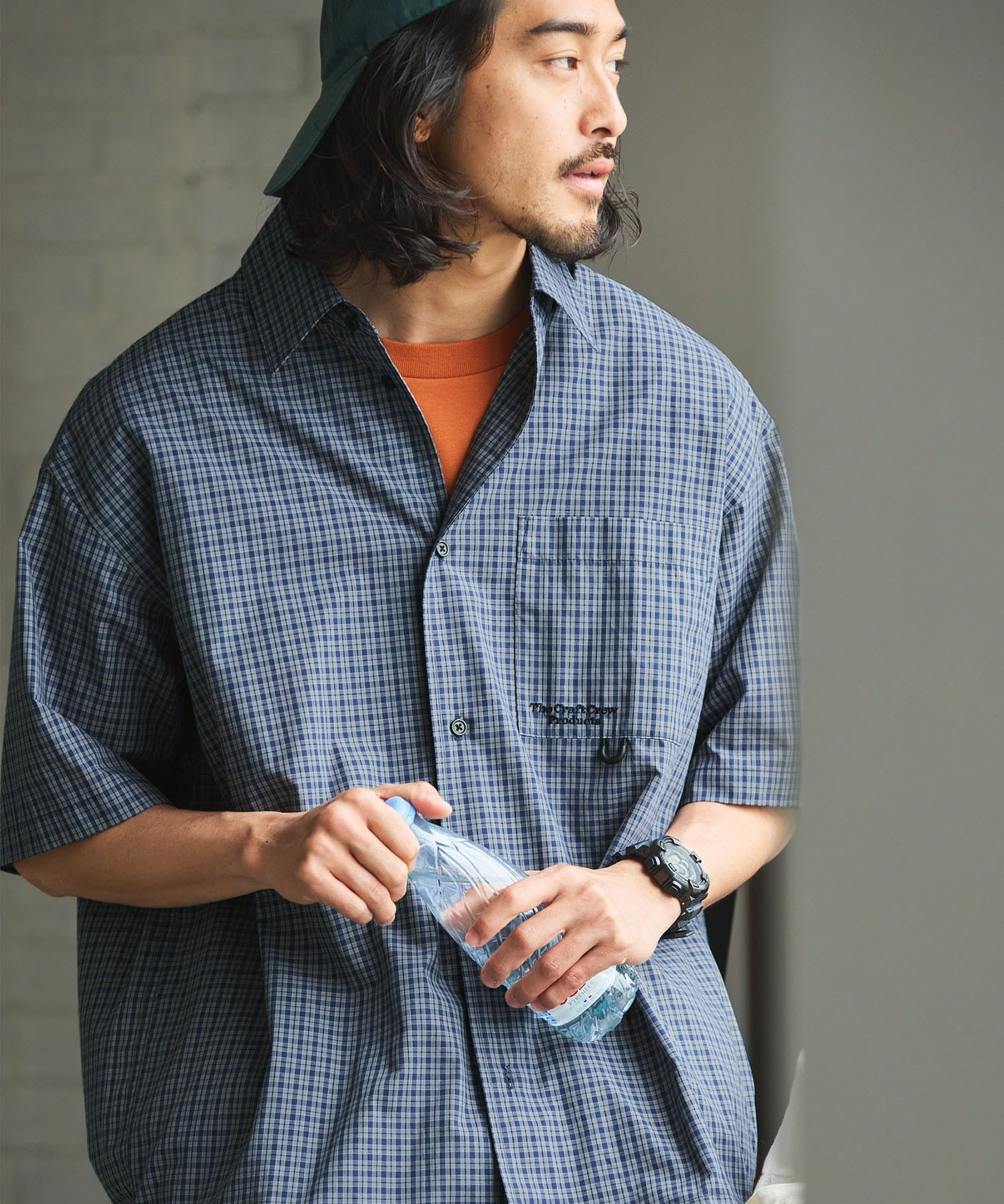 THE CRAFT CREW PRODUCTS / 格紋 泡泡紗 抽繩 短襯衫