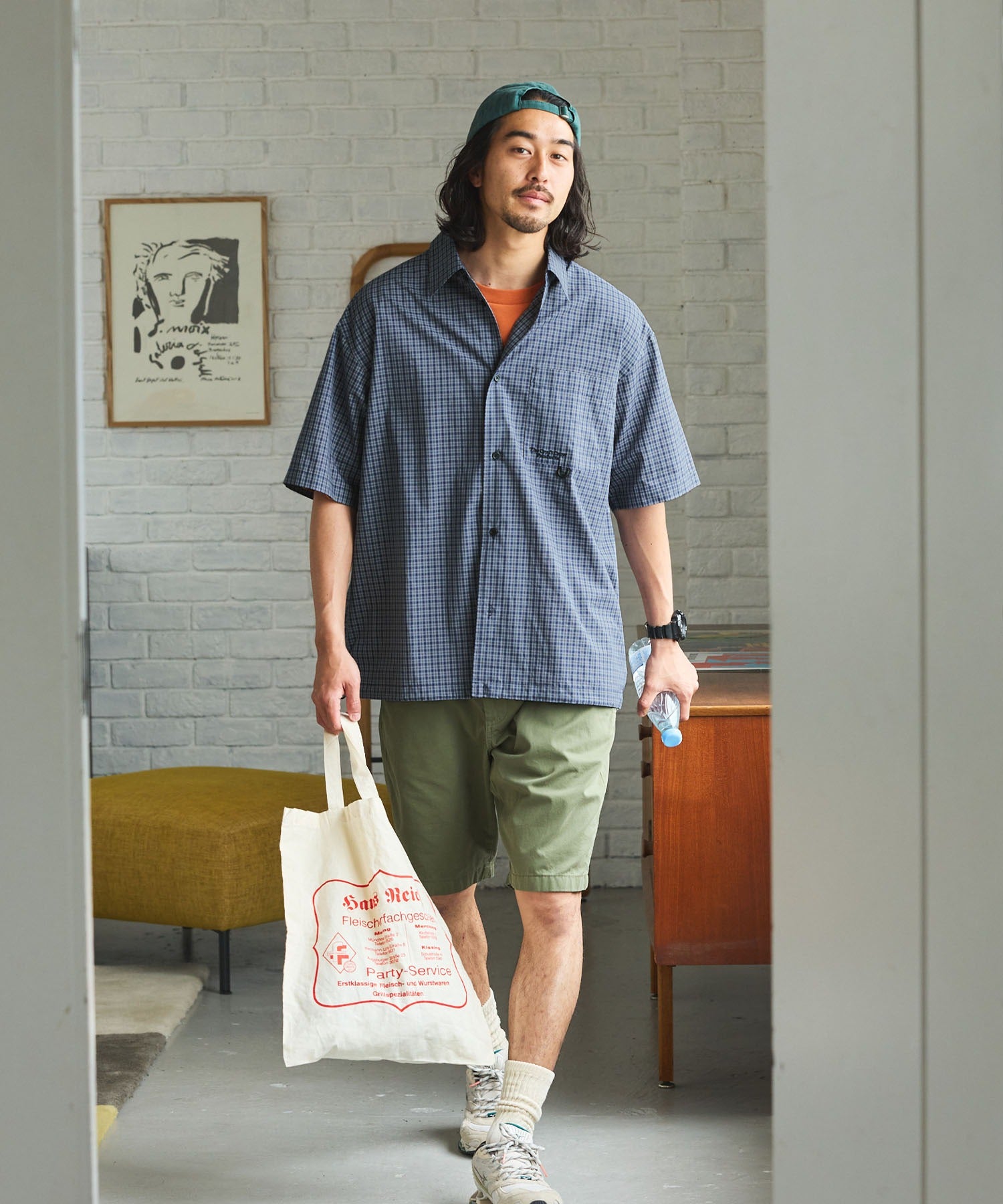 THE CRAFT CREW PRODUCTS / 格紋 泡泡紗 抽繩 短襯衫