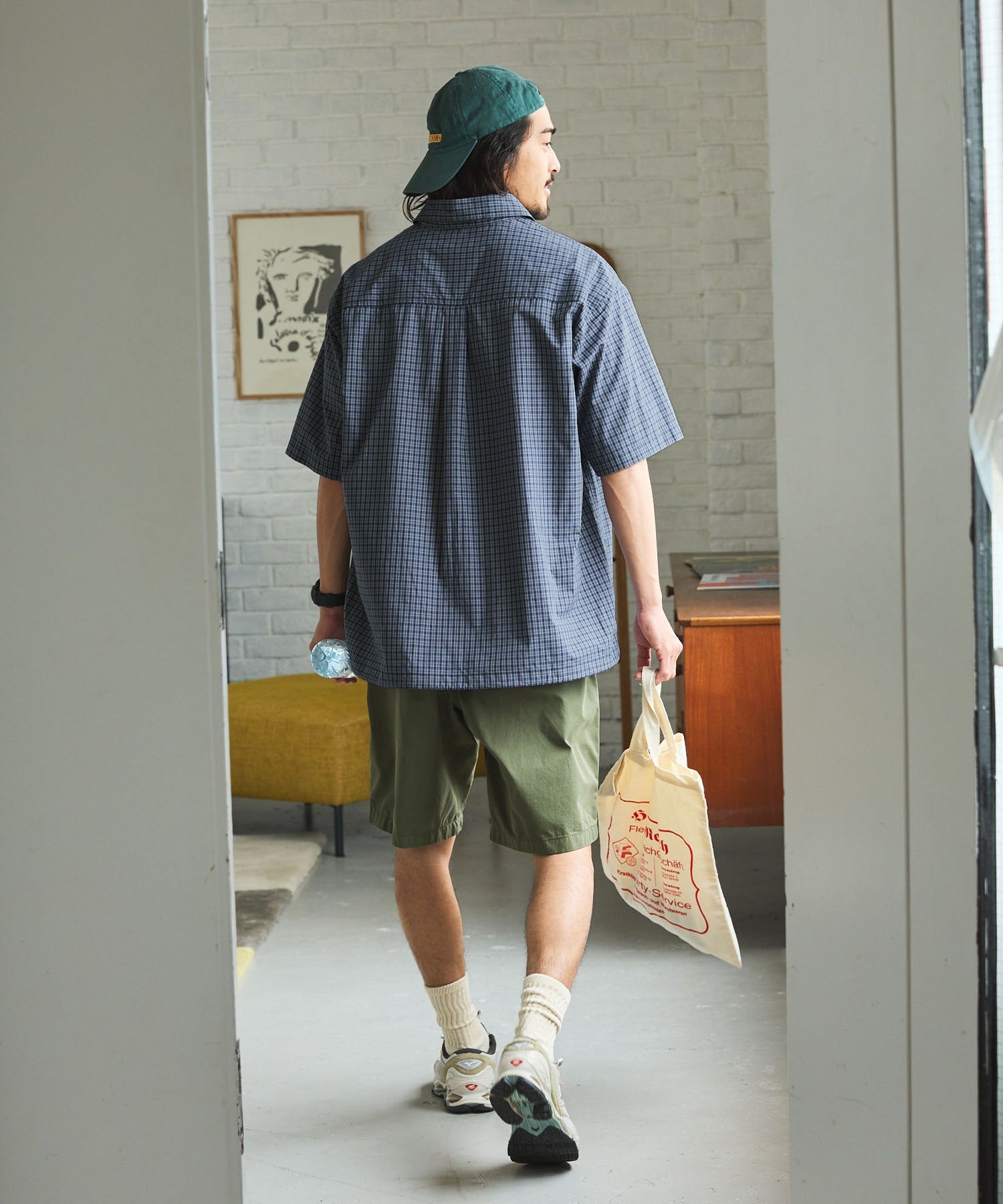 THE CRAFT CREW PRODUCTS / 格紋 泡泡紗 抽繩 短襯衫