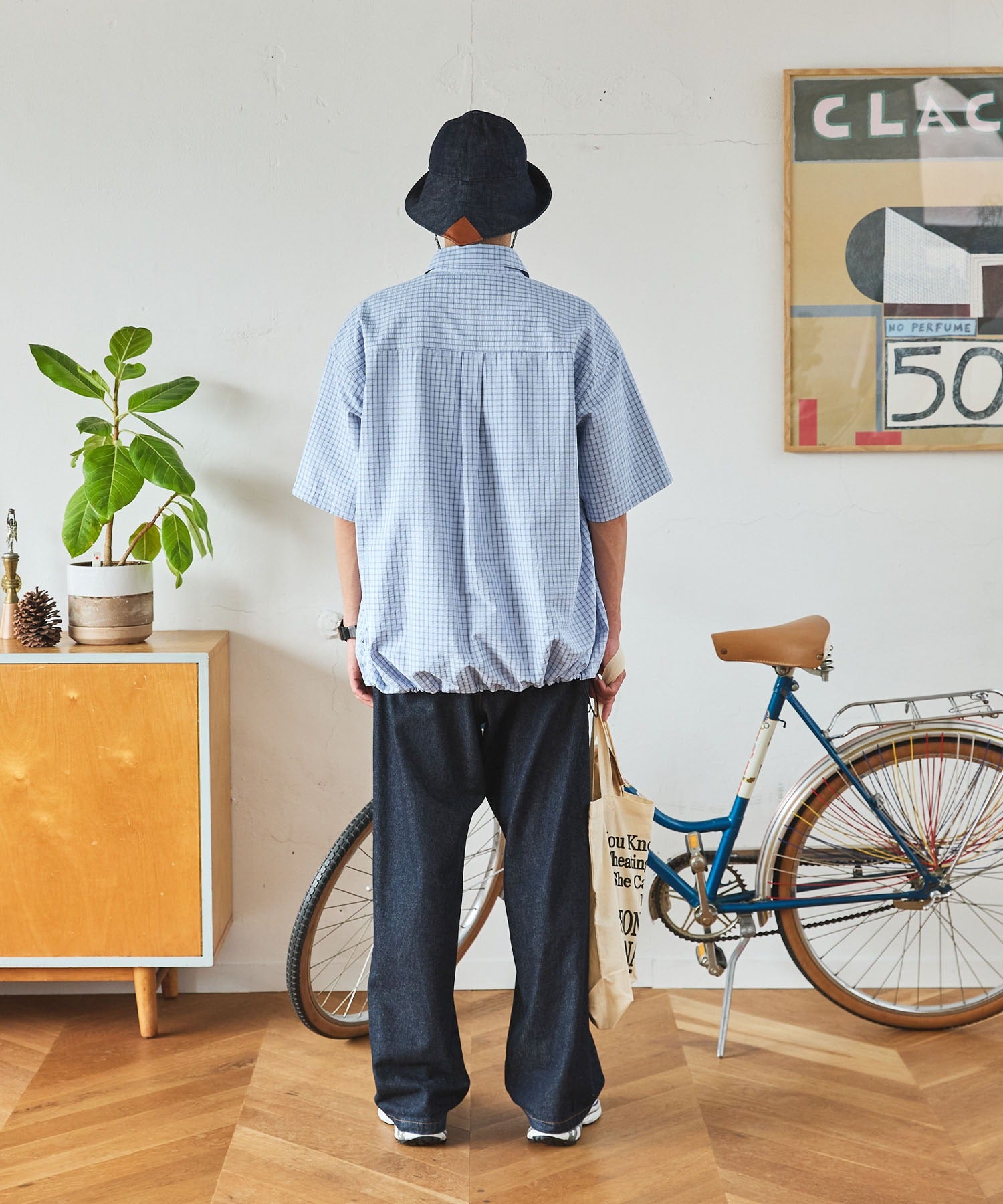 THE CRAFT CREW PRODUCTS / 格紋 泡泡紗 抽繩 短襯衫