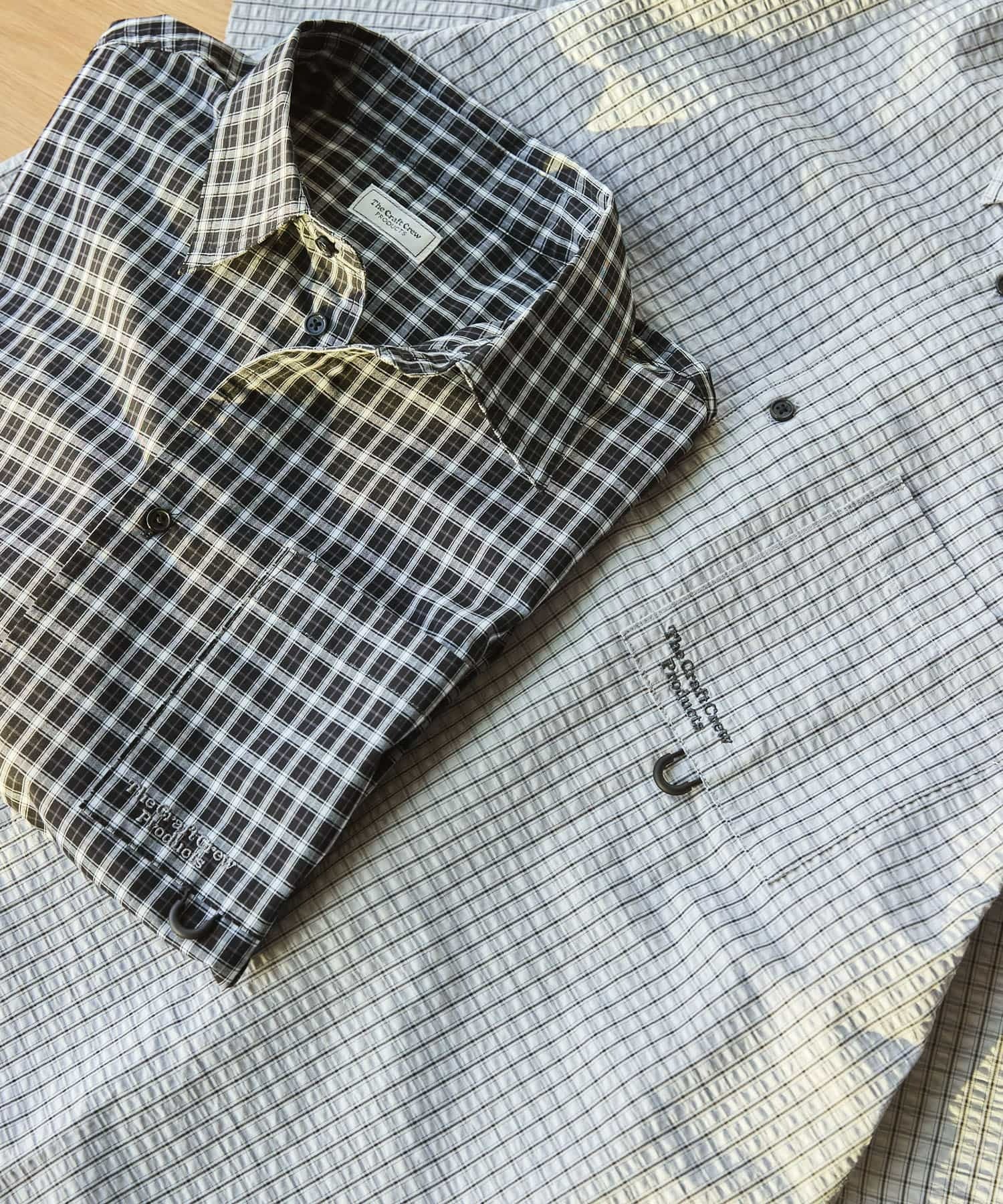 THE CRAFT CREW PRODUCTS / 格紋 泡泡紗 抽繩 短襯衫