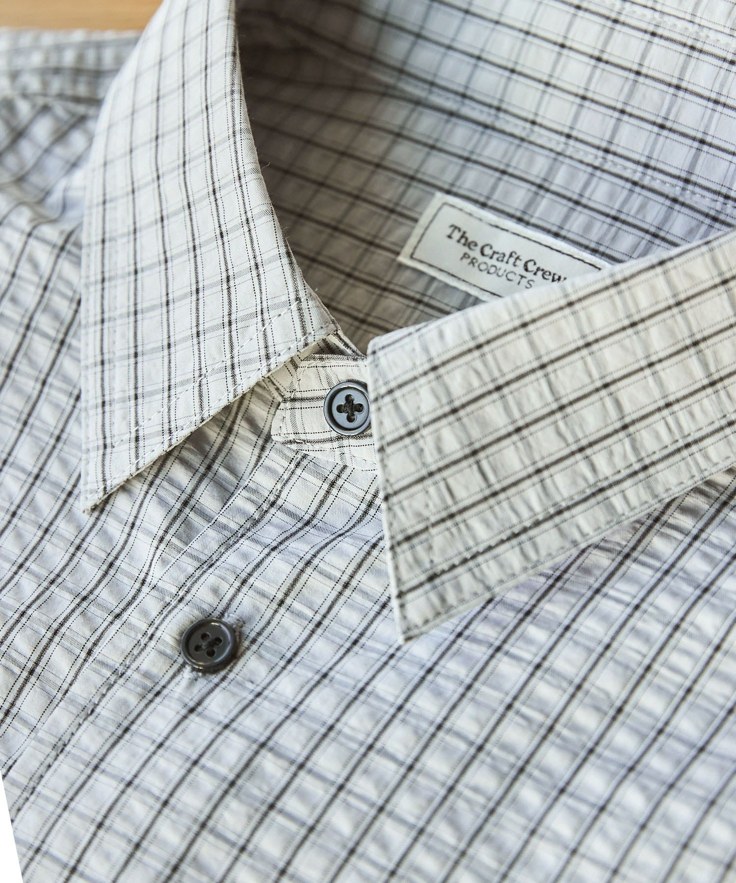 THE CRAFT CREW PRODUCTS / 格紋 泡泡紗 抽繩 短襯衫