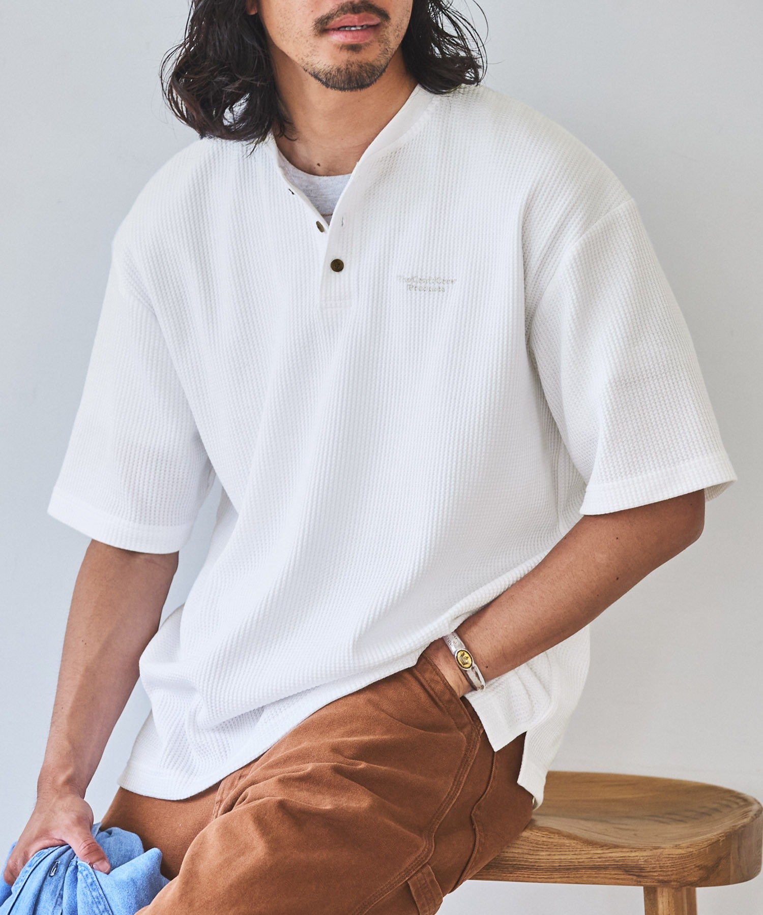 THE CRAFT CREW PRODUCTS / 網眼 抗菌防臭 亨利領短袖T恤