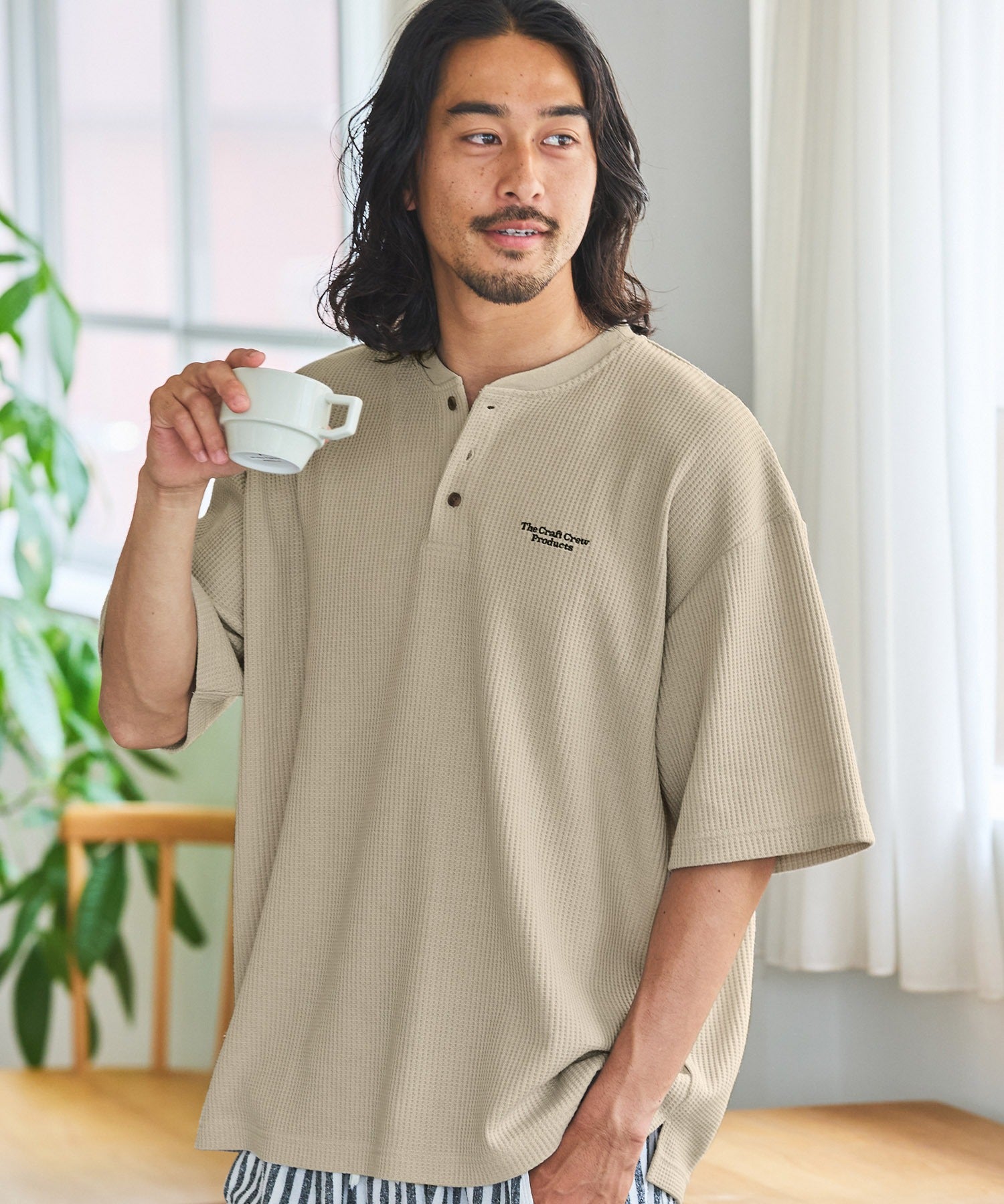 THE CRAFT CREW PRODUCTS / 網眼 抗菌防臭 亨利領短袖T恤