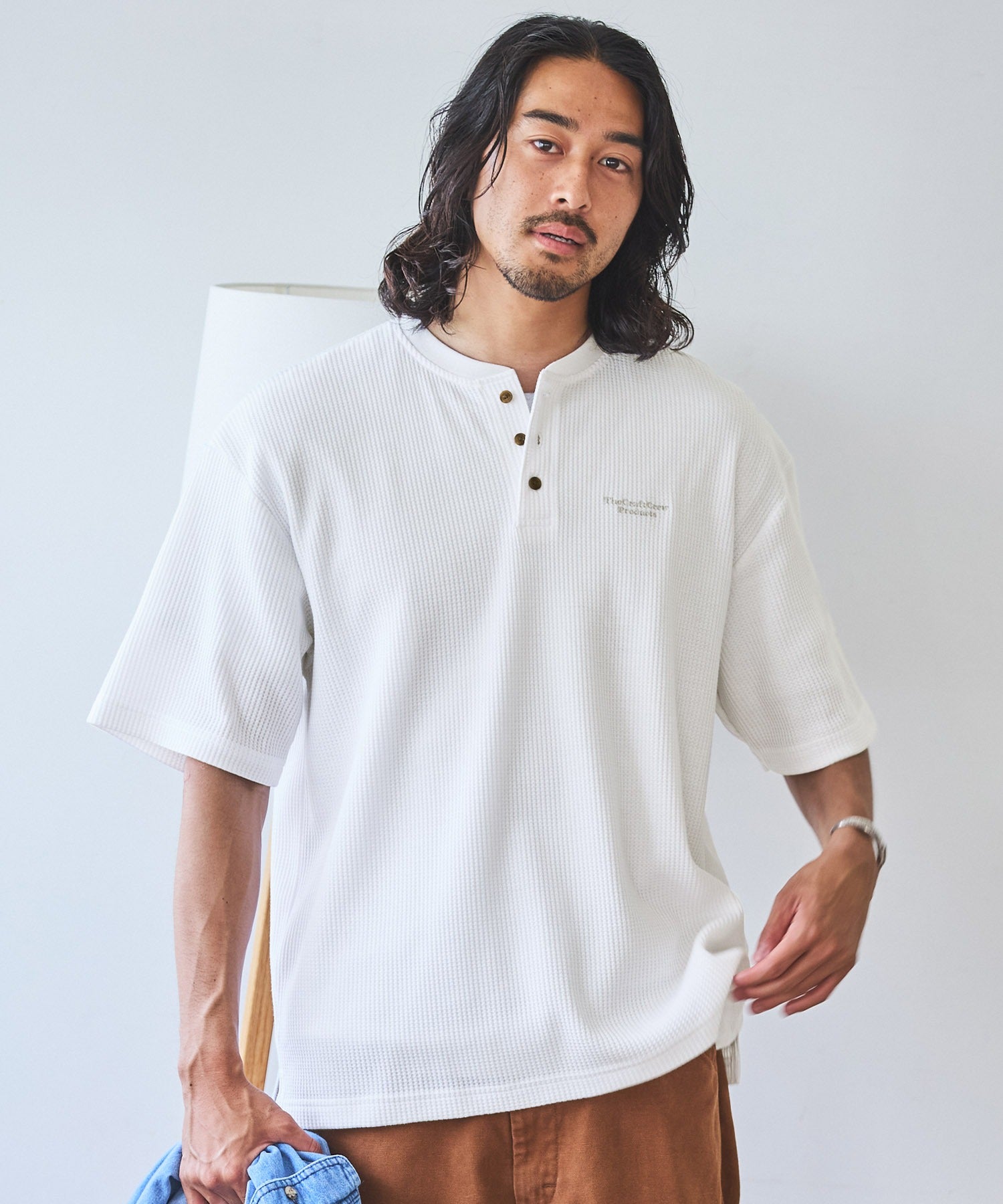 THE CRAFT CREW PRODUCTS / 網眼 抗菌防臭 亨利領短袖T恤