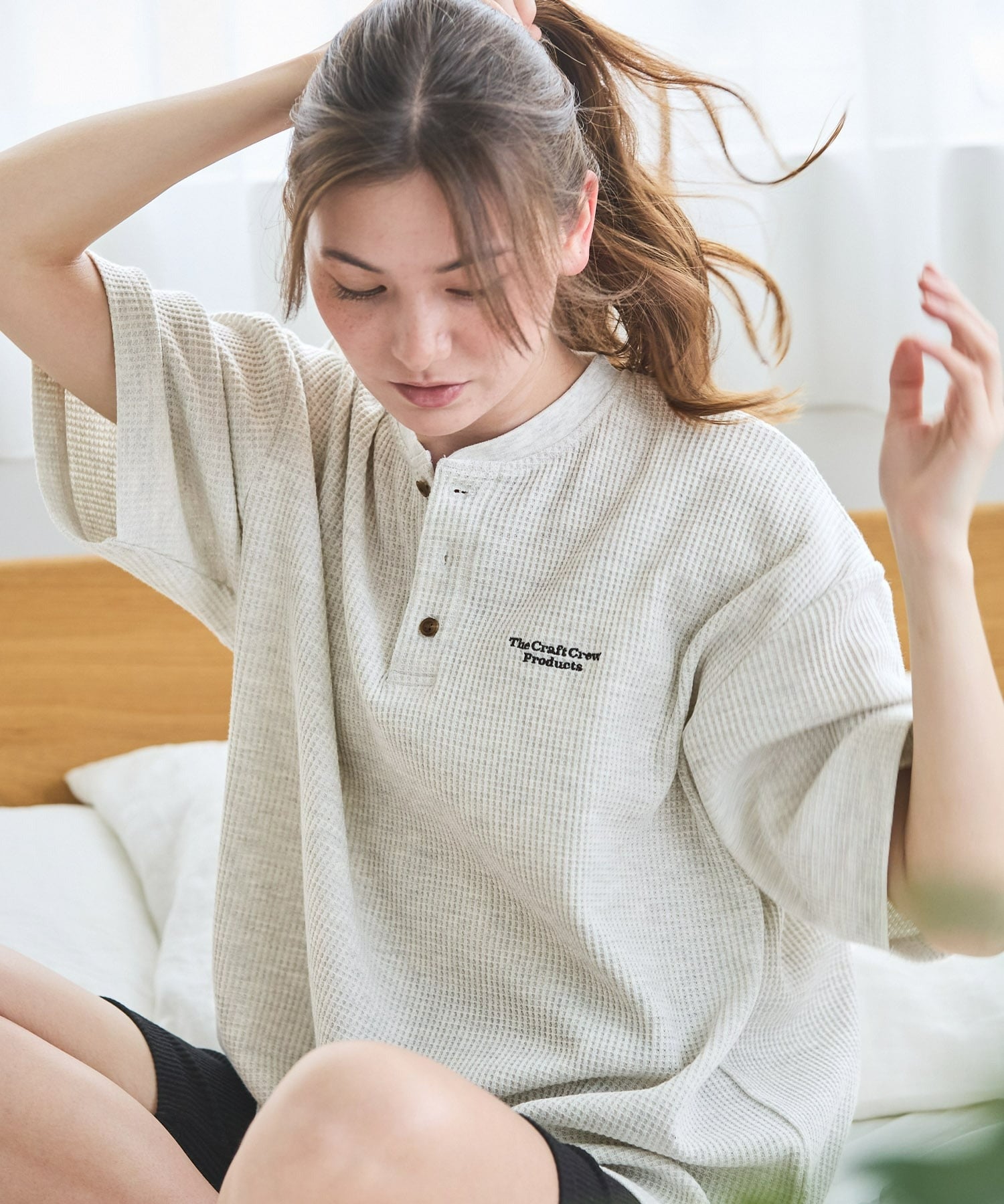 THE CRAFT CREW PRODUCTS / 網眼 抗菌防臭 亨利領短袖T恤