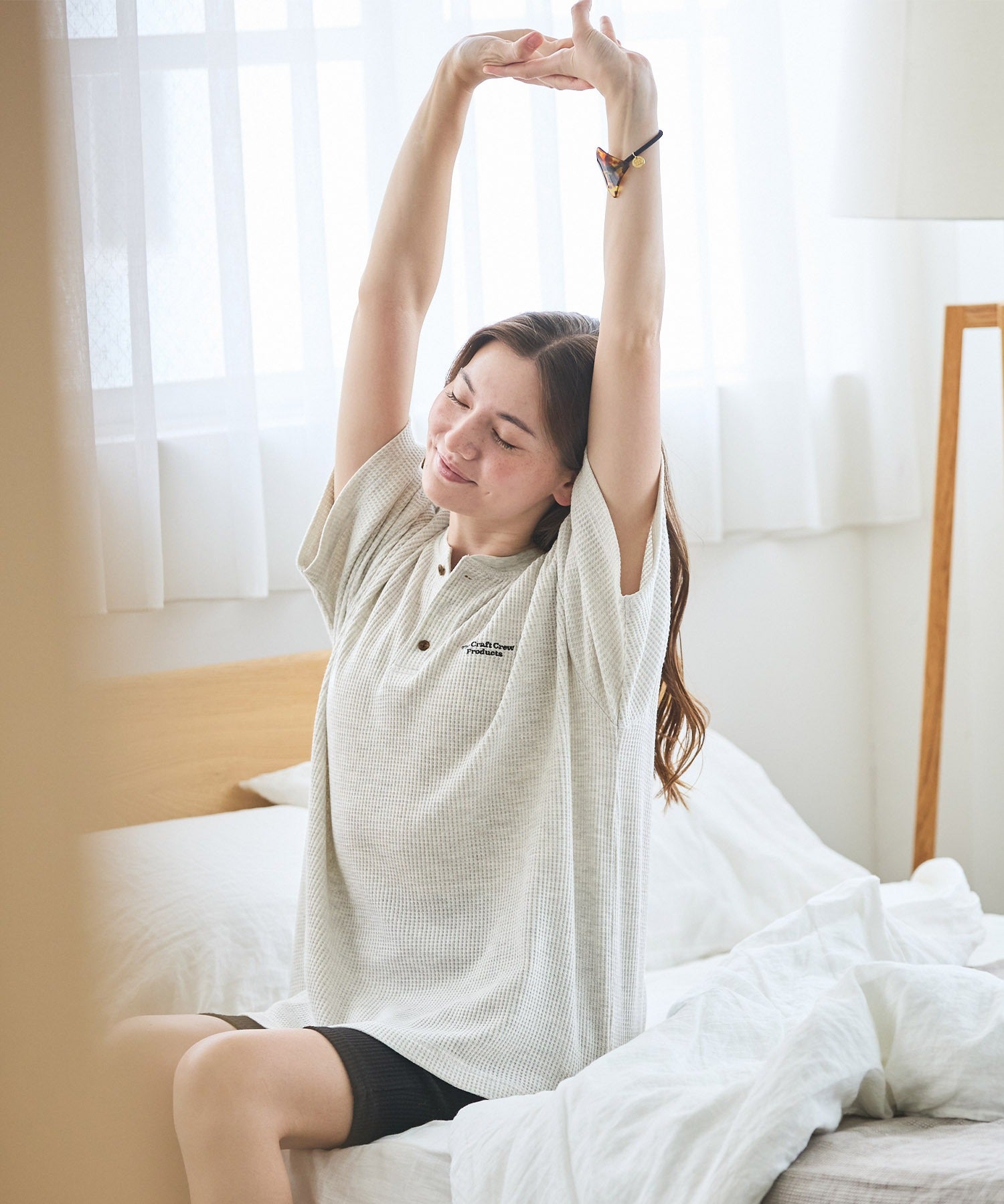 THE CRAFT CREW PRODUCTS / 網眼 抗菌防臭 亨利領短袖T恤